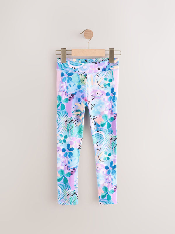 Blue Animal Print Sports Leggings (3-16yrs)