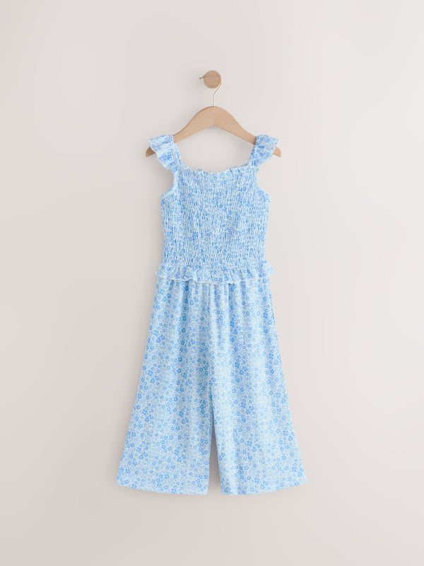 Blue/White Floral Jumpsuit (3-16yrs)