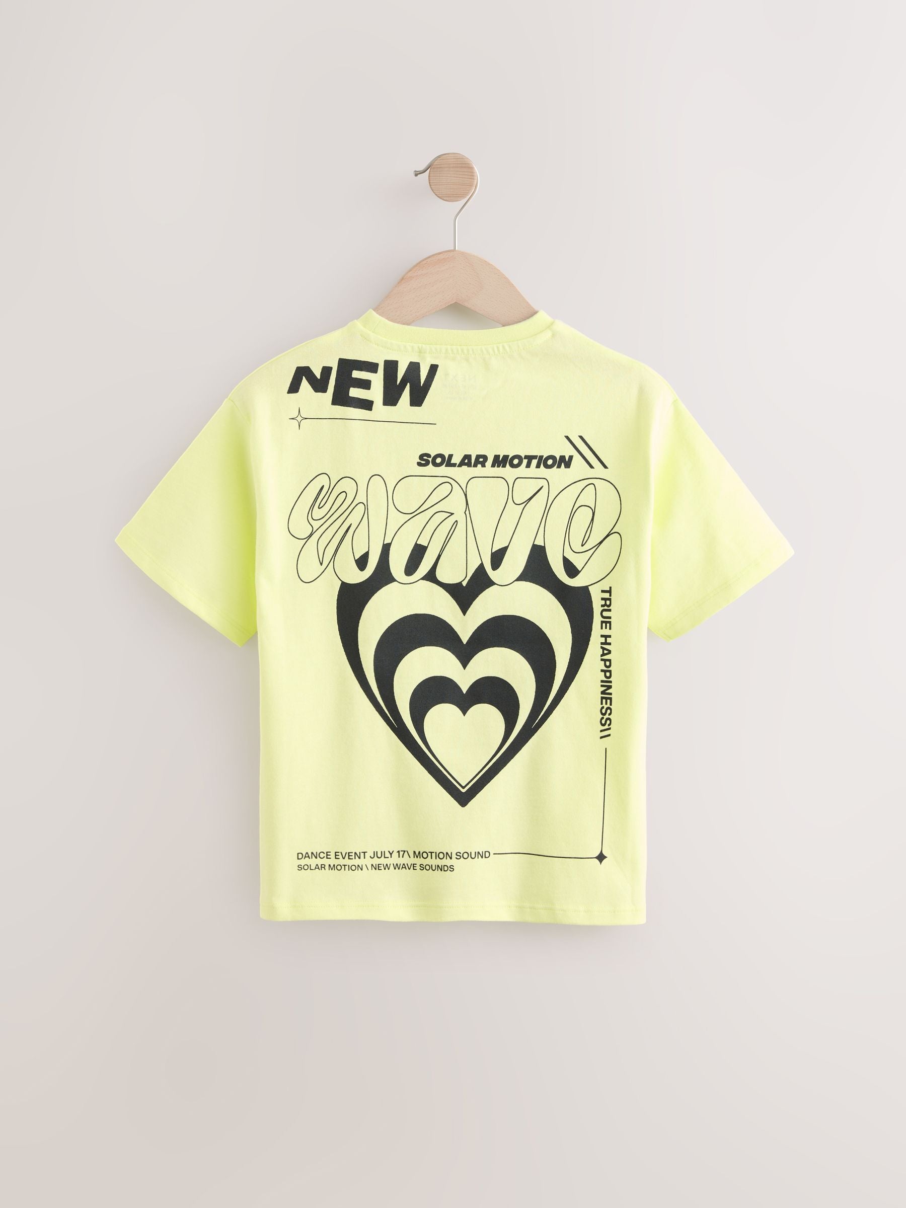 Lime Green Oversized Doodle Flower Print Graphic 100% Cotton T-Shirt (3-16yrs)