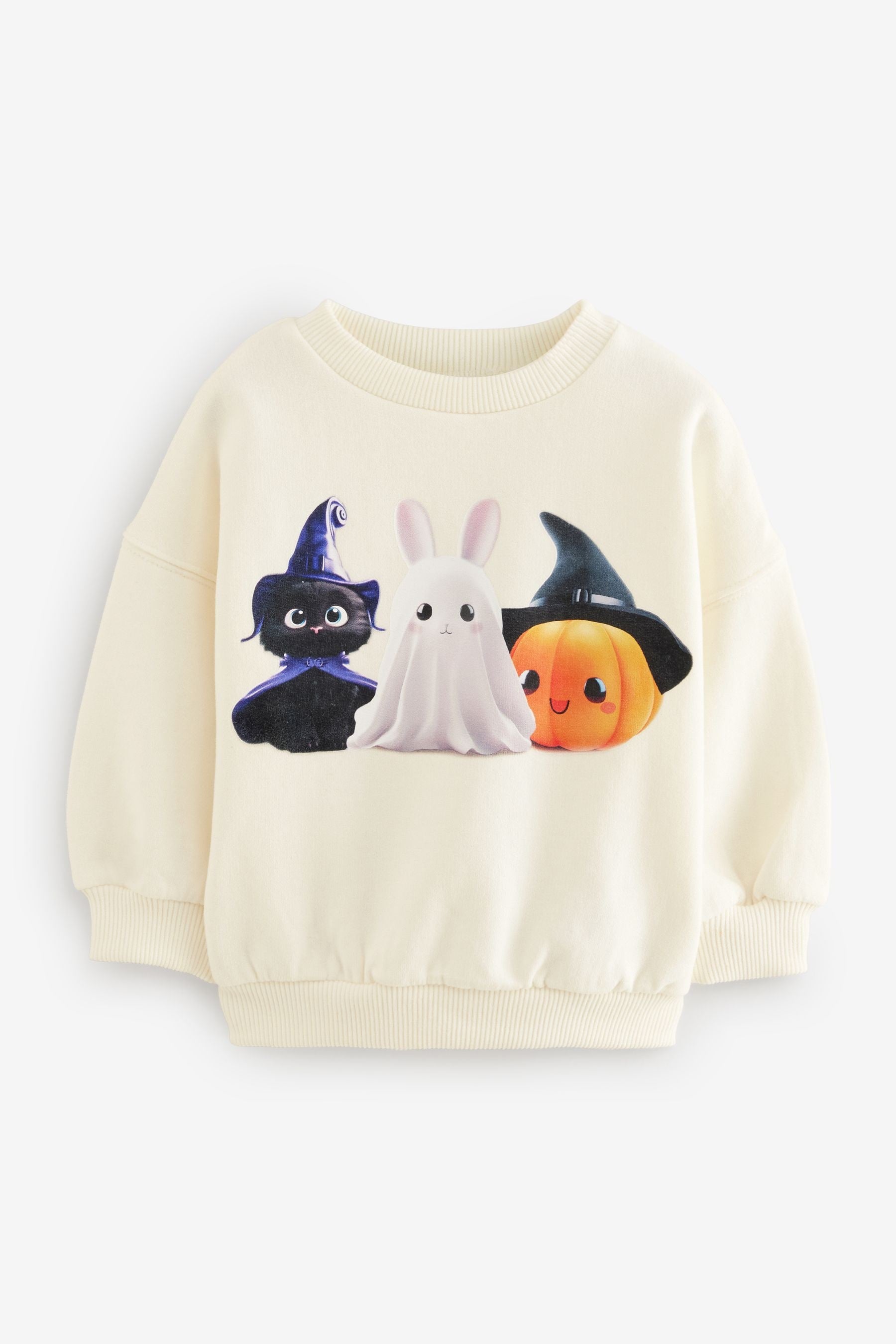 Cream Halloween Crew Sweatshirt (3mths-7yrs)