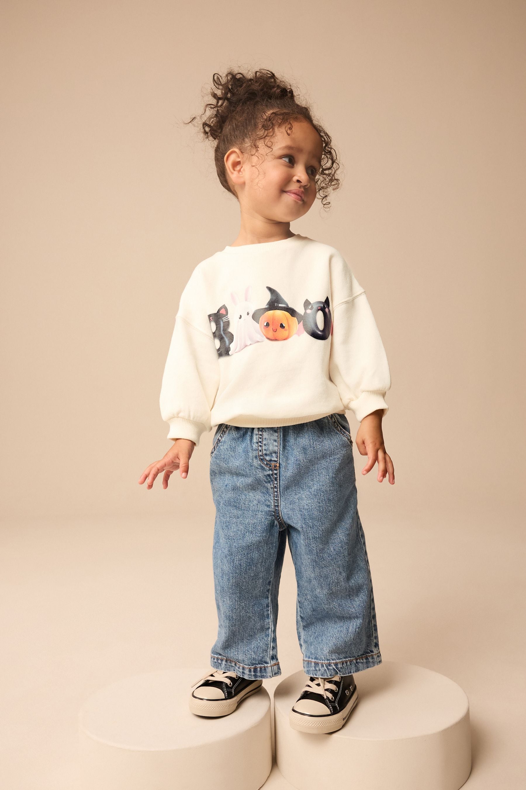 Cream Halloween Crew Sweatshirt (3mths-7yrs)