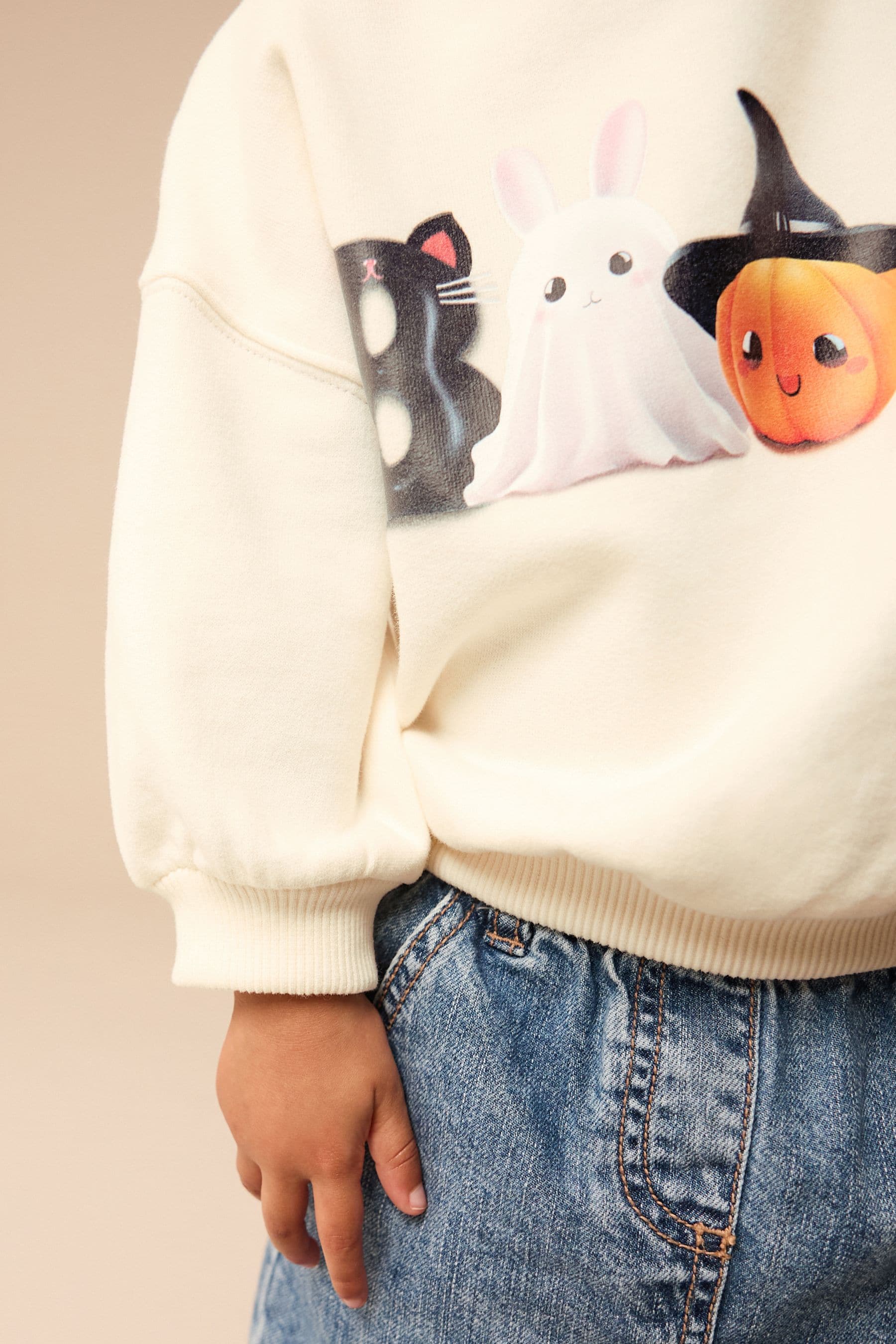 Cream Halloween Crew Sweatshirt (3mths-7yrs)