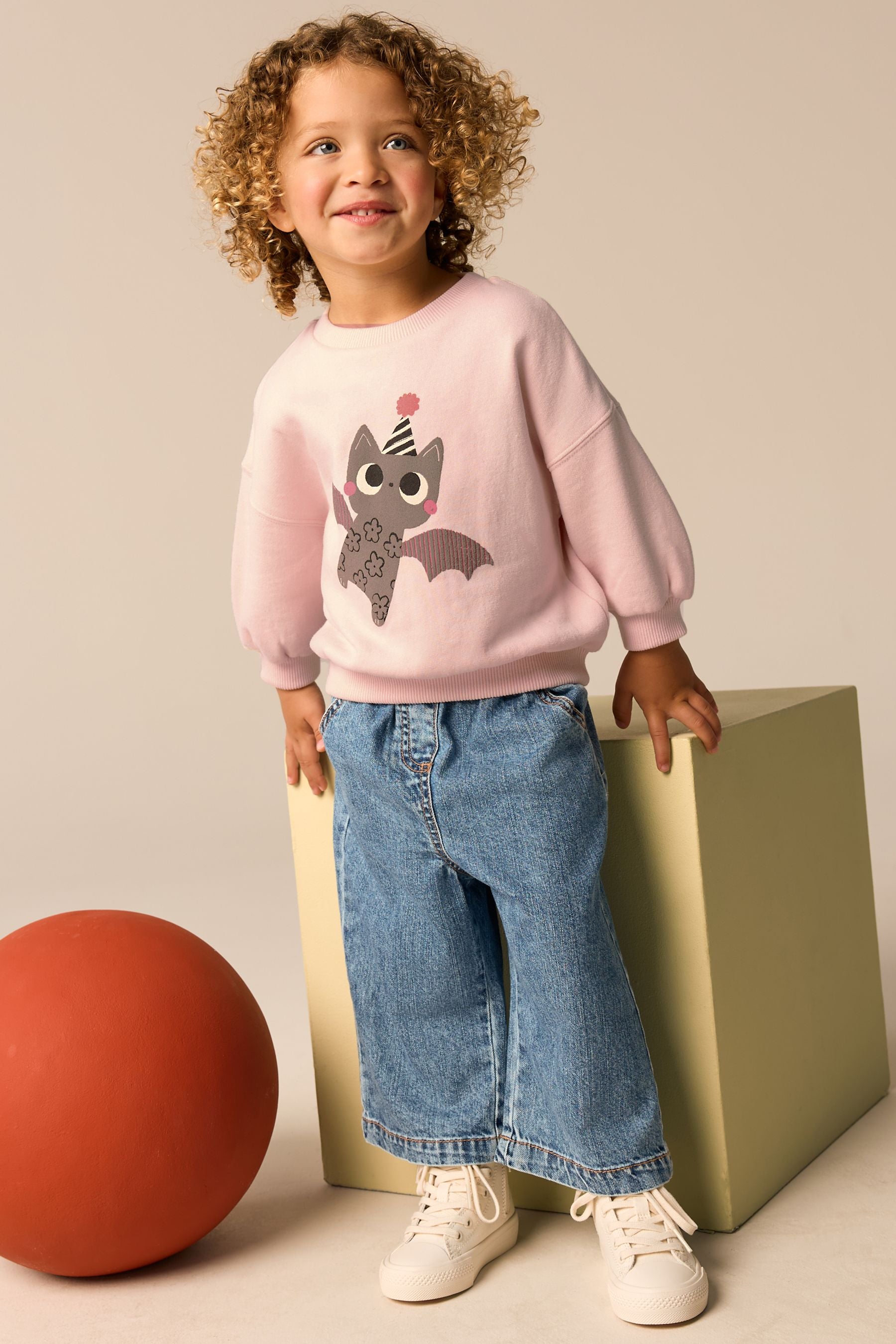 Pale Pink Halloween Crew Sweatshirt (3mths-7yrs)