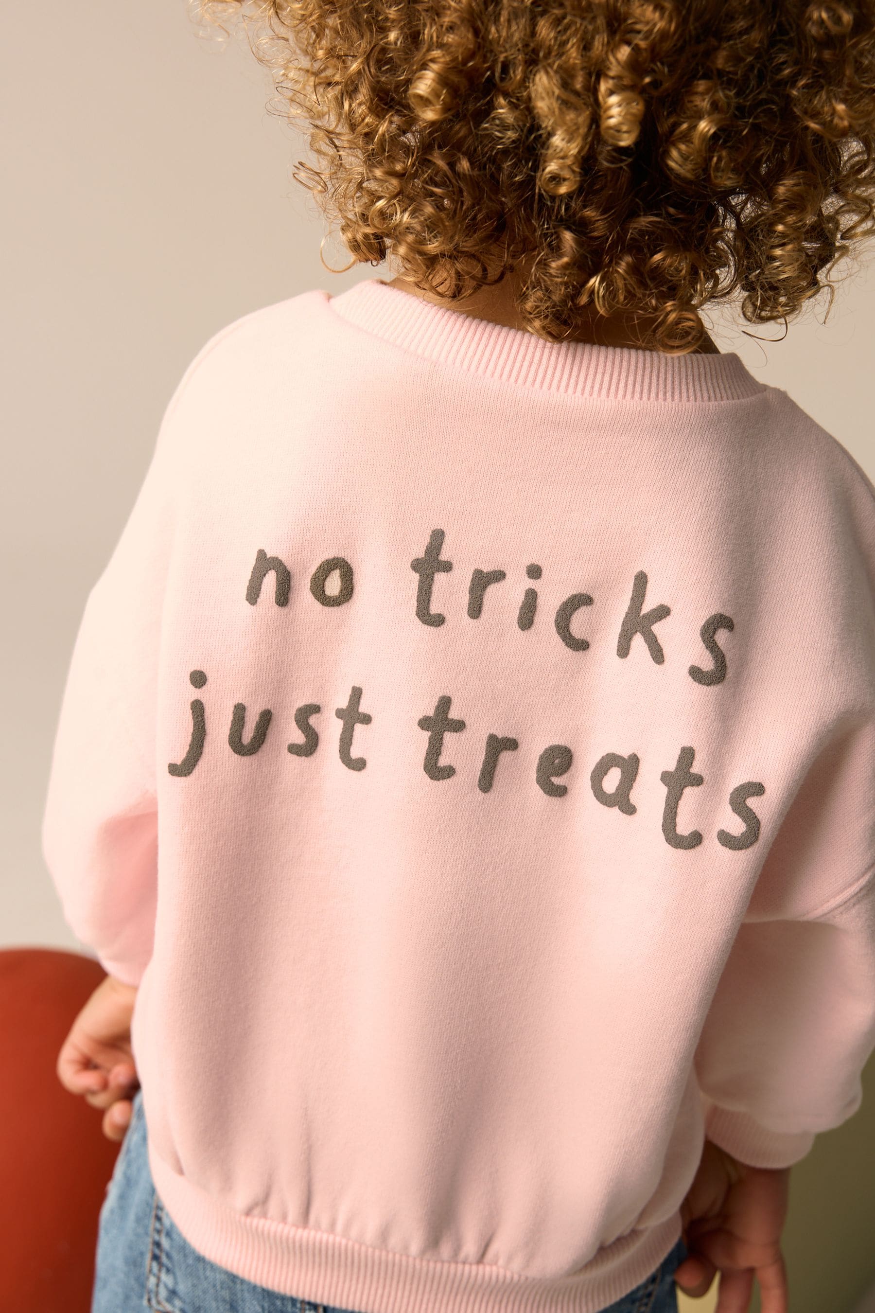 Pale Pink Halloween Crew Sweatshirt (3mths-7yrs)