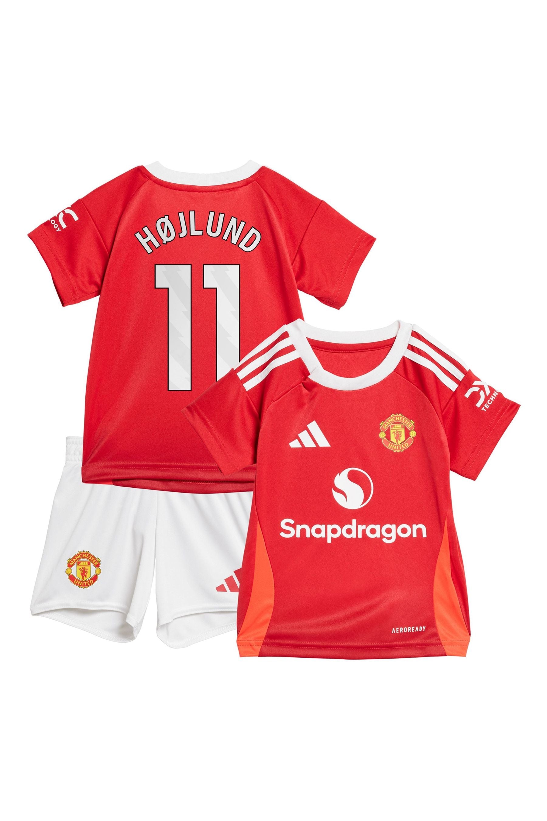 adidas Red Baby Manchester United Home Kit Shirt 2024-25