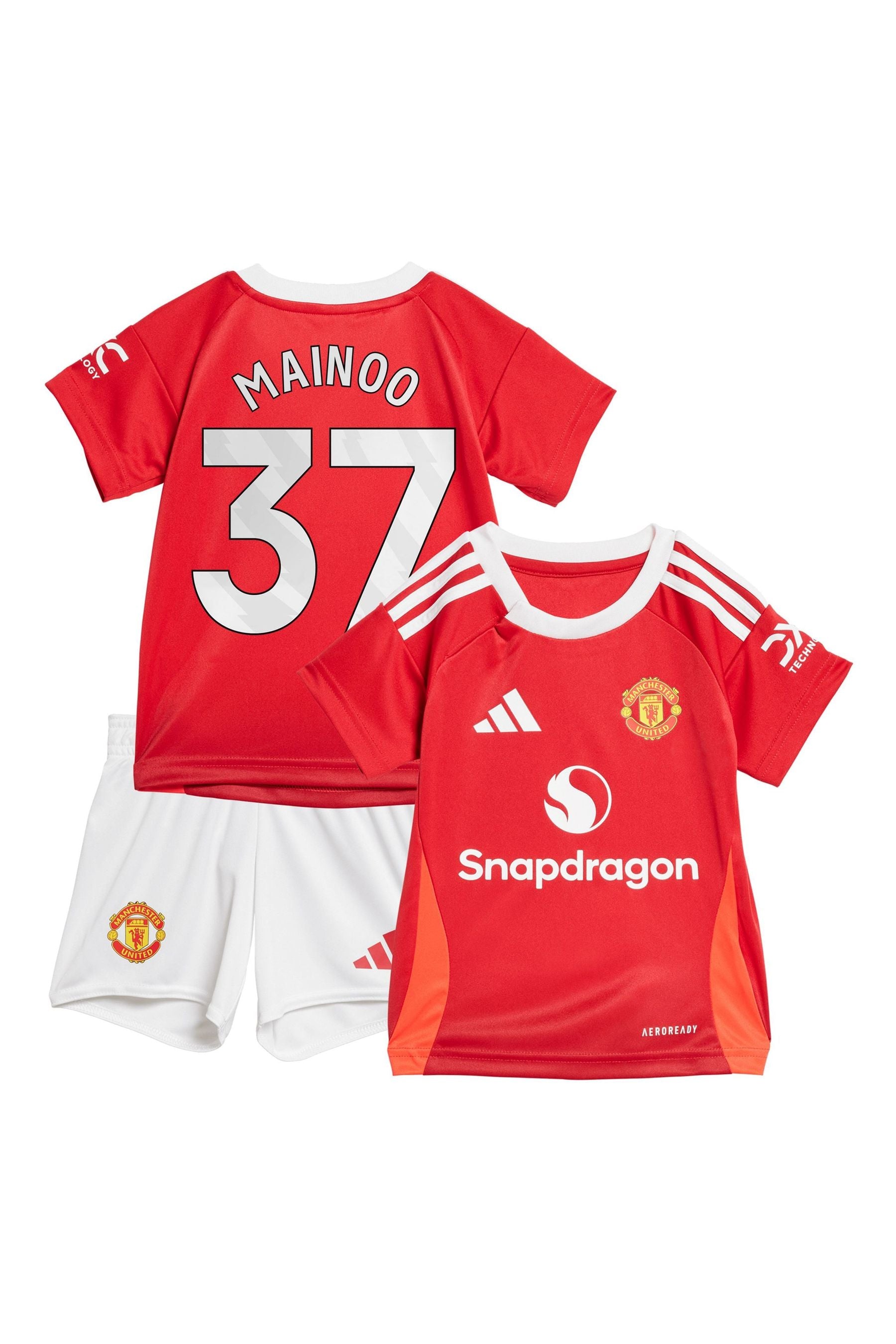 adidas Red Baby Manchester United Home Football Kit 2024-25