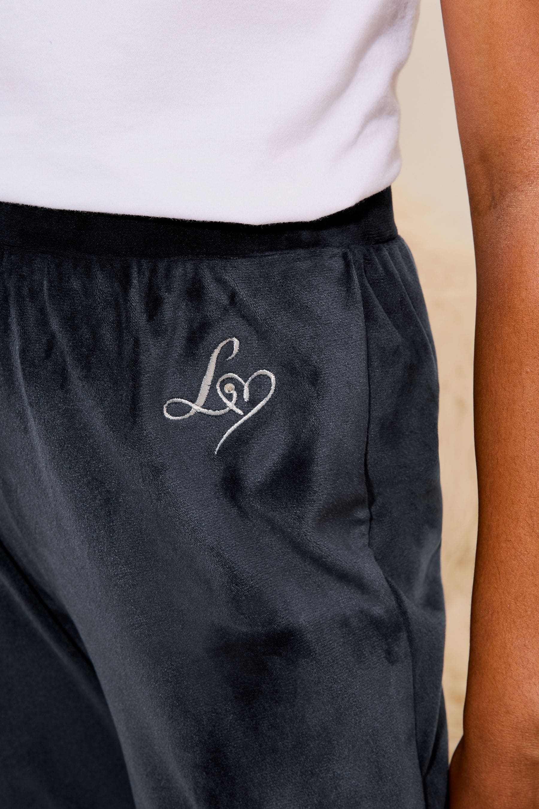 Lipsy Navy Blue Supersoft Cuffed Velour Joggers (5-16yrs)