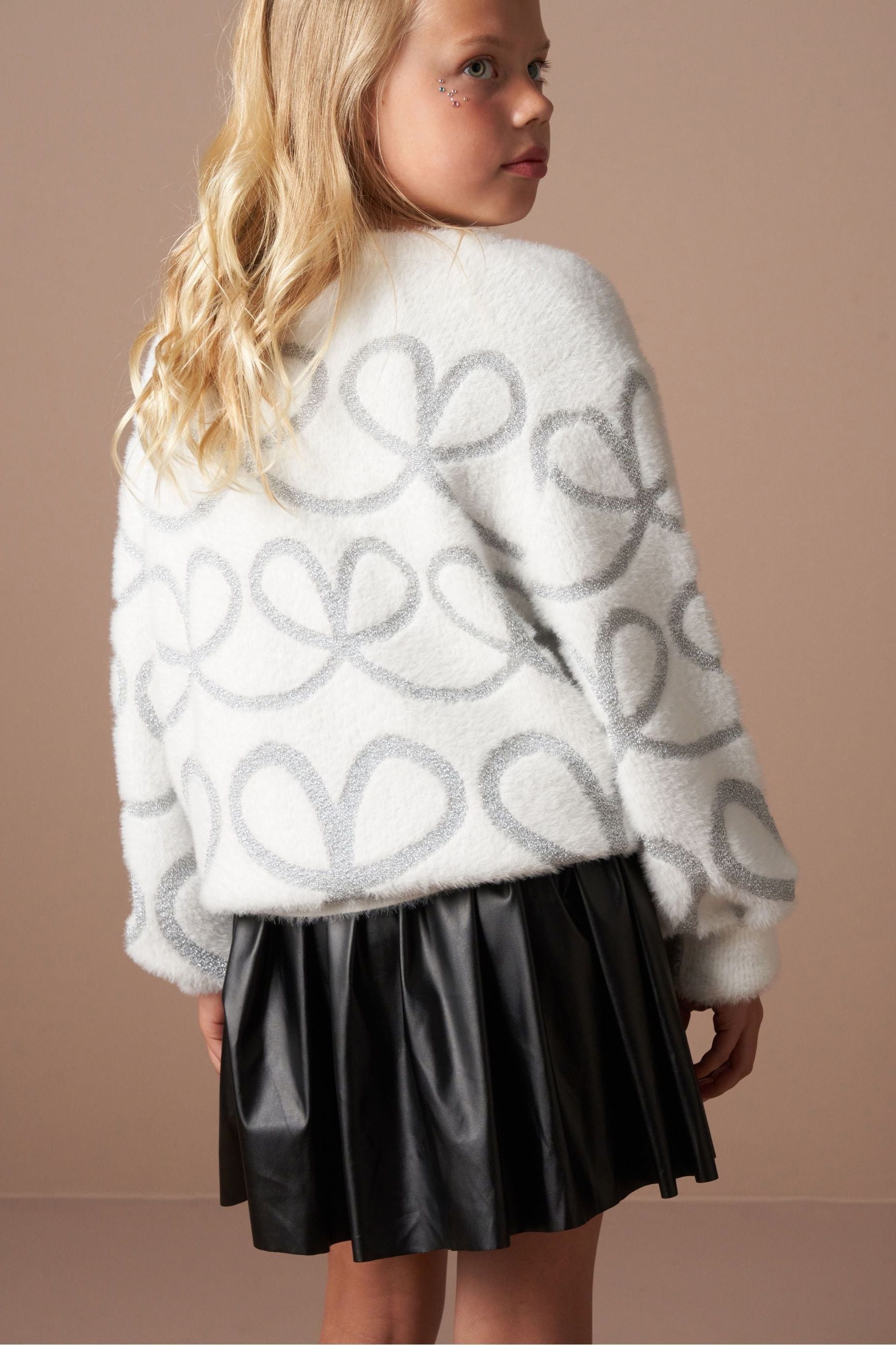 Angel & Rocket White Ana Lurex Fluffy Jumper