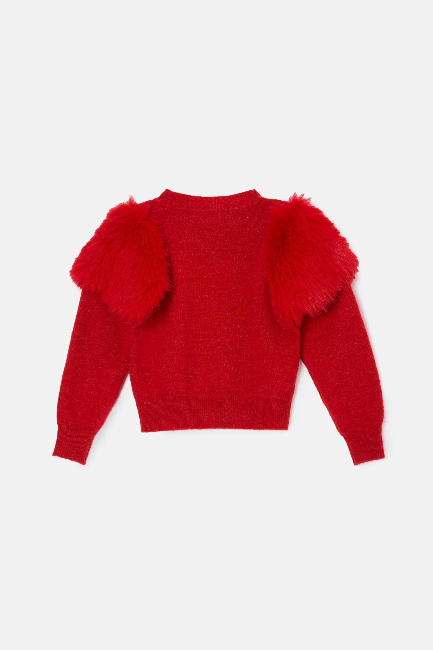 Angel & Rocket Red Suzanna Faux Fur Sleeve Jumper