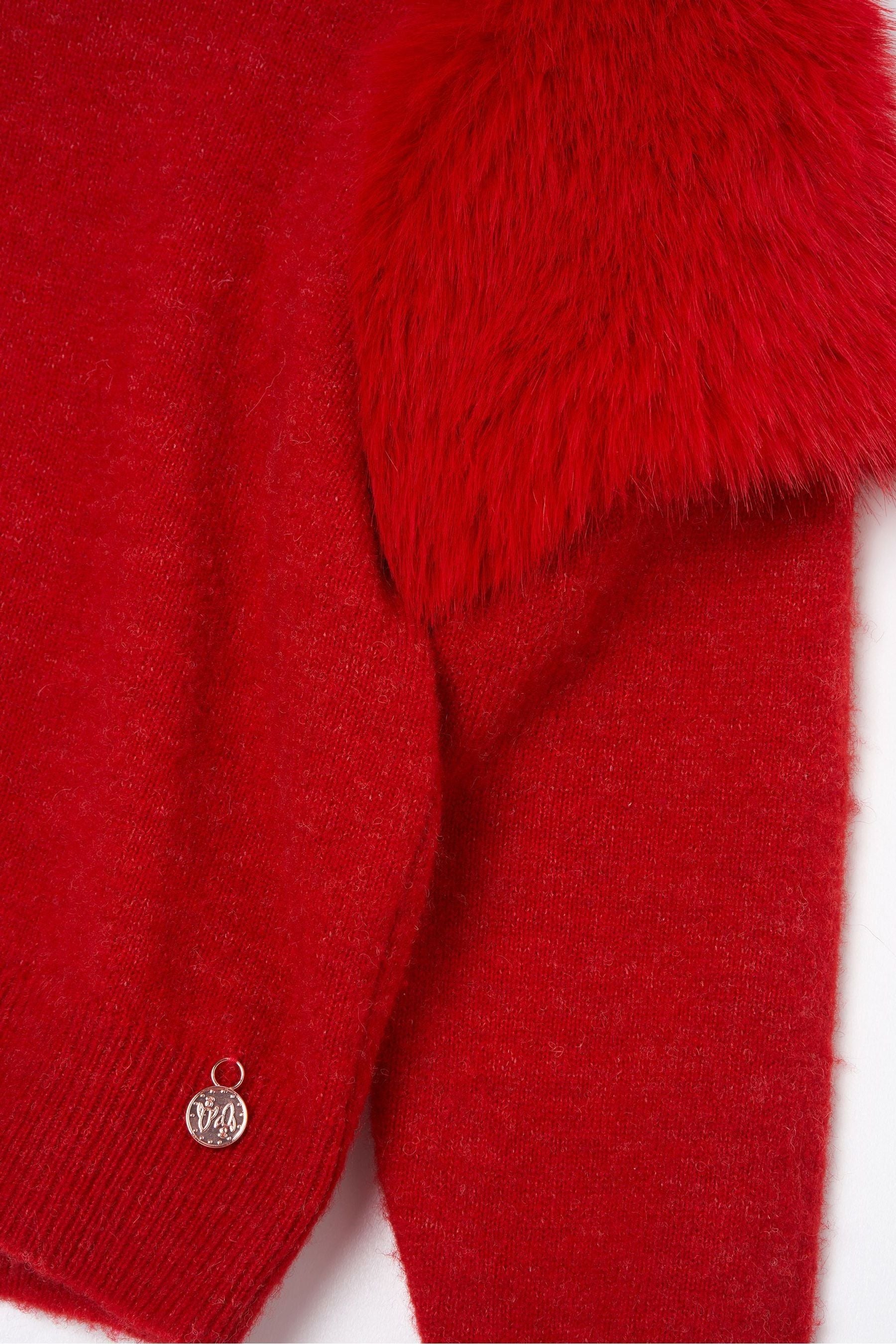 Angel & Rocket Red Suzanna Faux Fur Sleeve Jumper