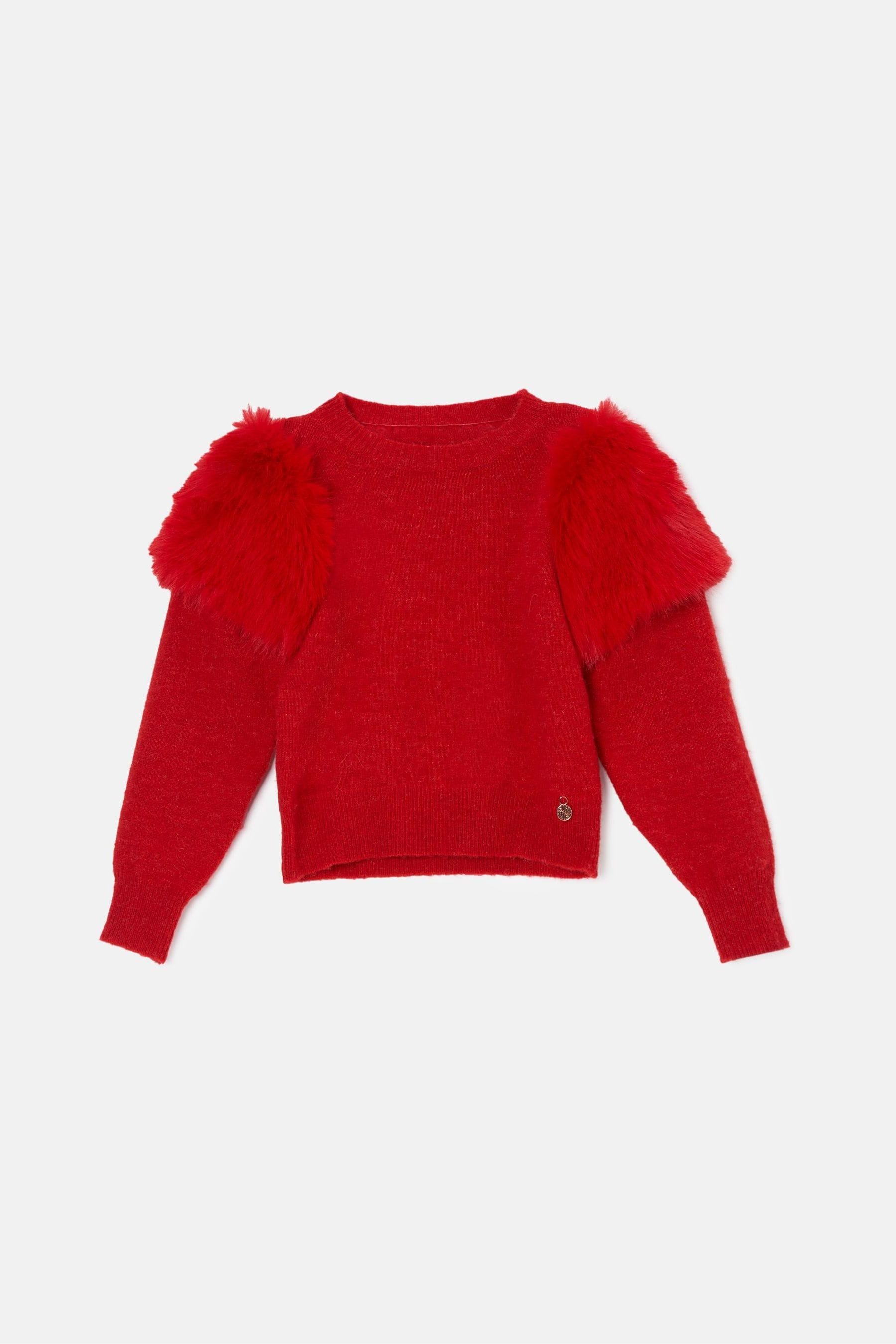 Angel & Rocket Red Suzanna Faux Fur Sleeve Jumper