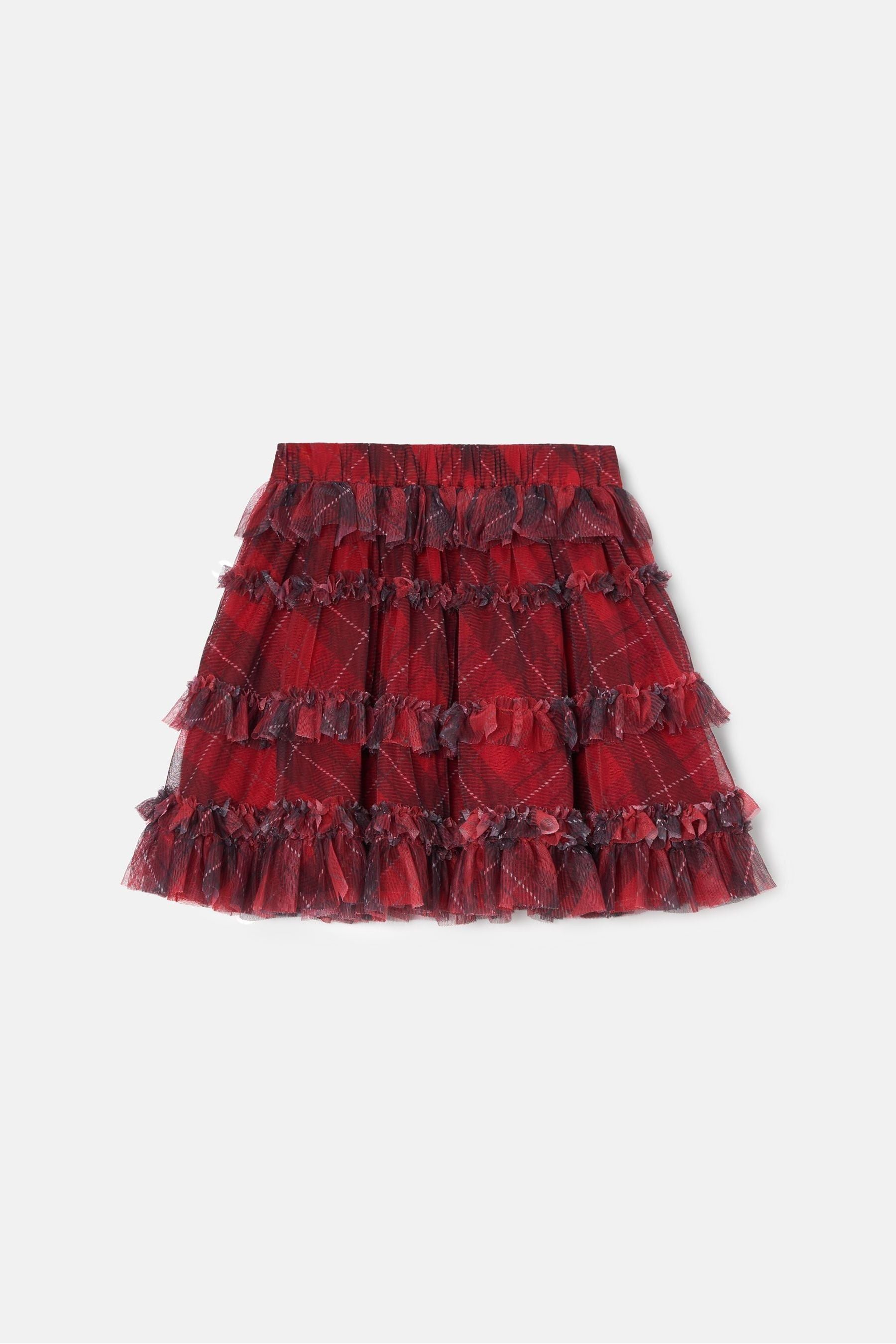 Angel & Rocket Red Darby Tartan Mesh Skirt