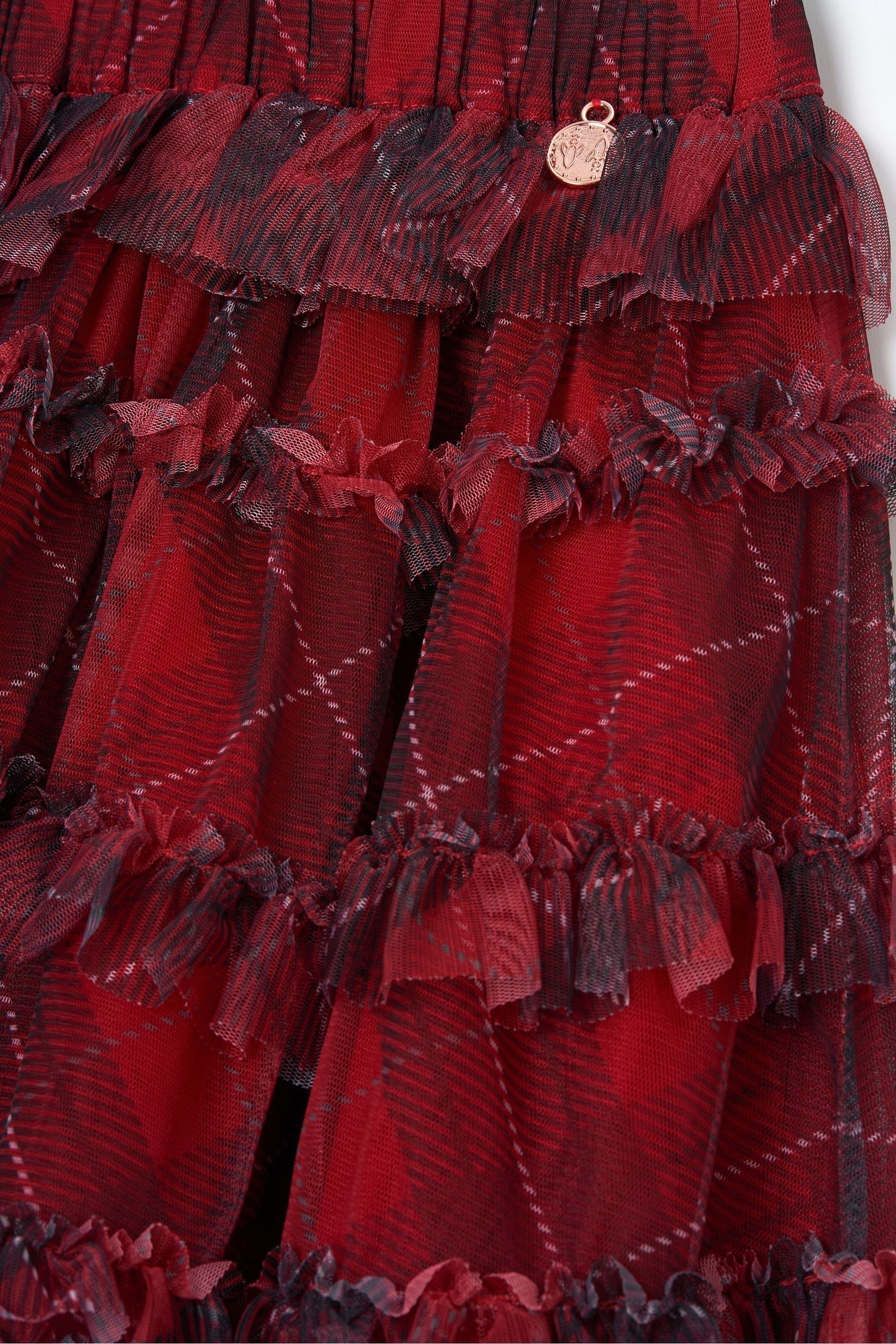 Angel & Rocket Red Darby Tartan Mesh Skirt