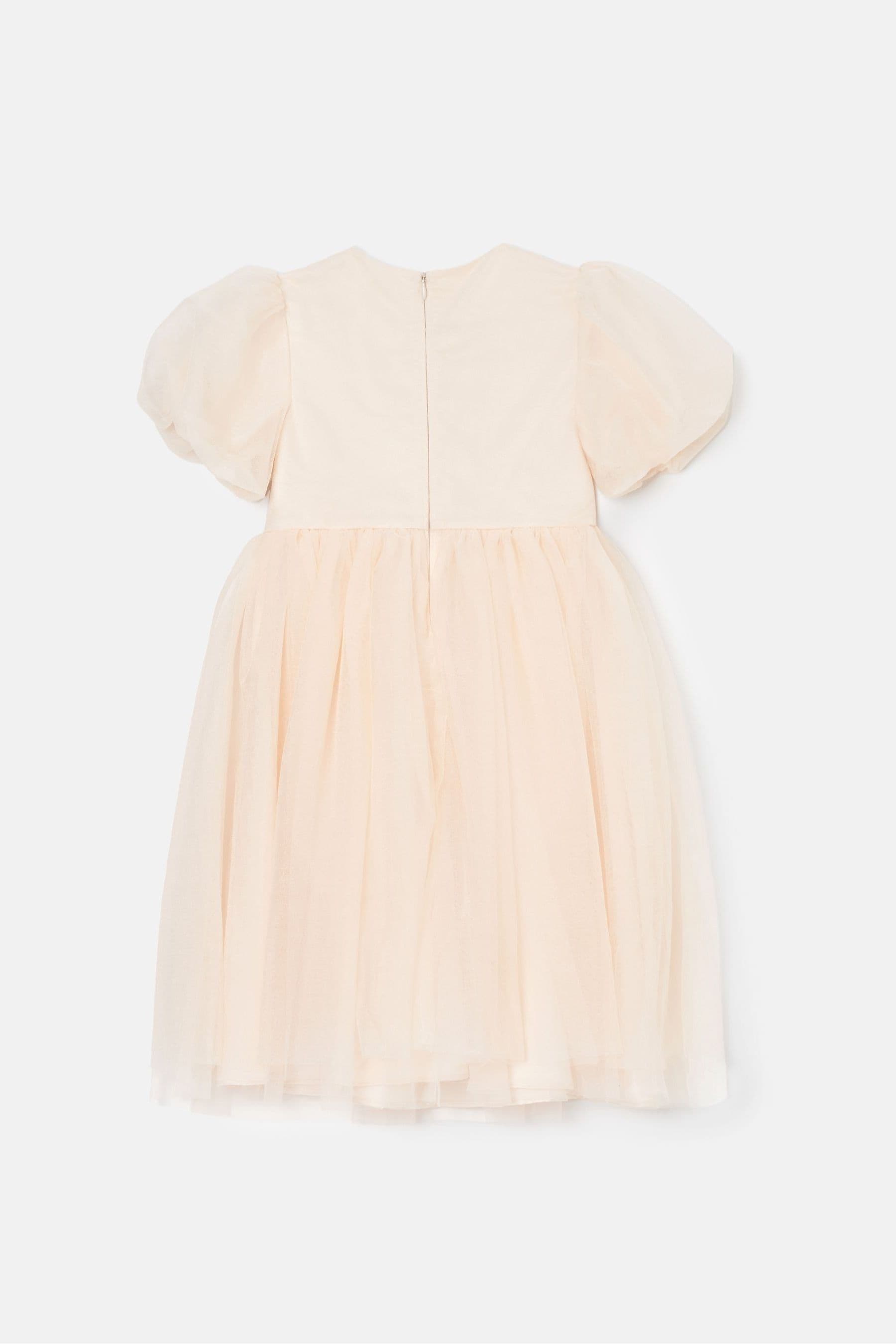 Angel & Rocket Cream Allegra Champagne Silver Bow Dress