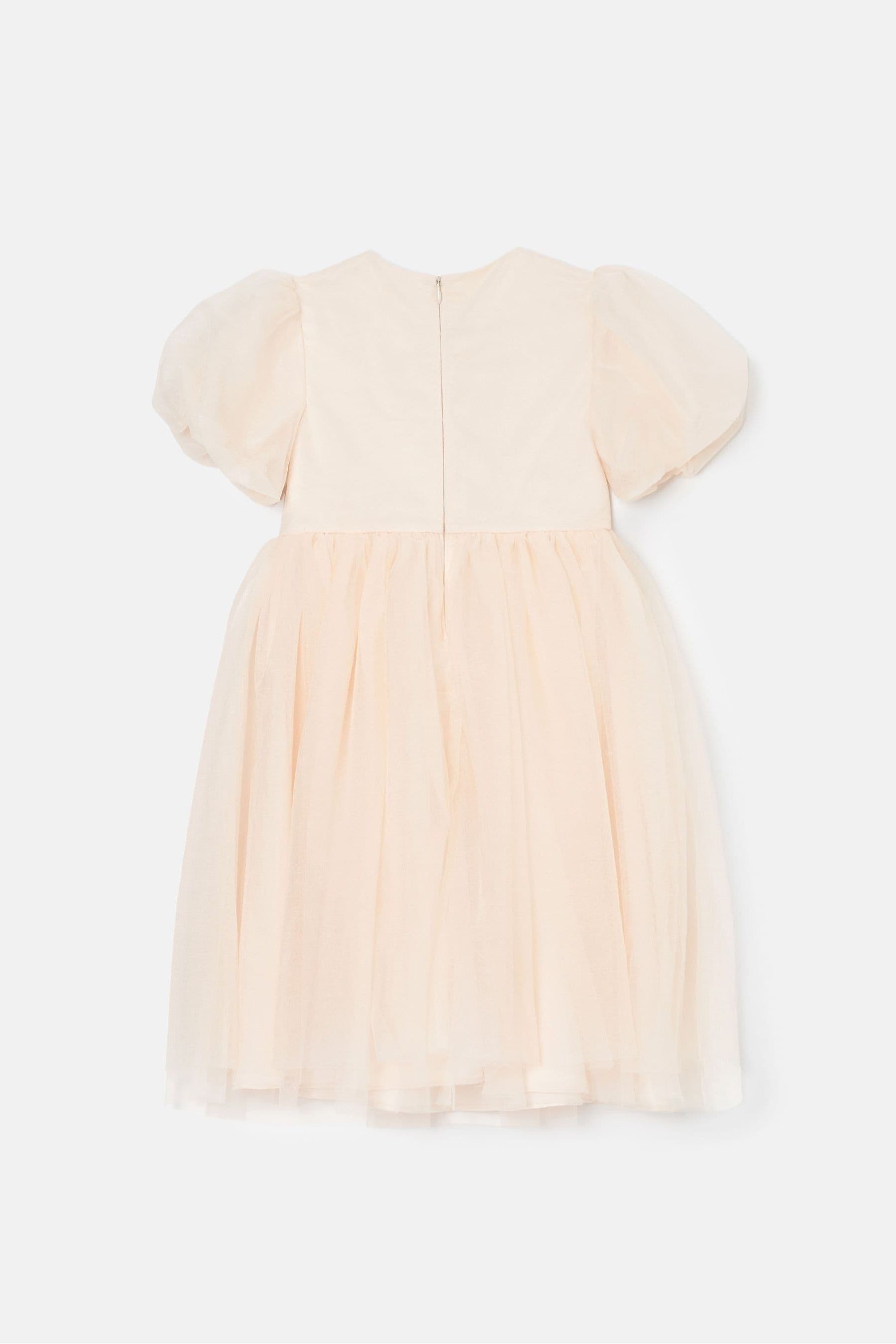 Angel & Rocket Cream Allegra Champagne Silver Bow Dress