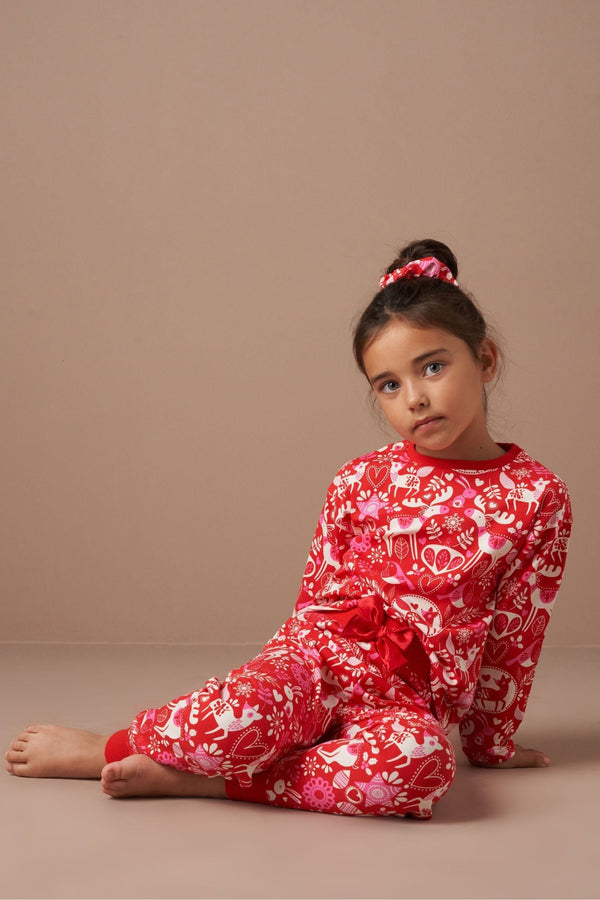 Red Angel & Rocket Amelia Winter Print Pyjamas