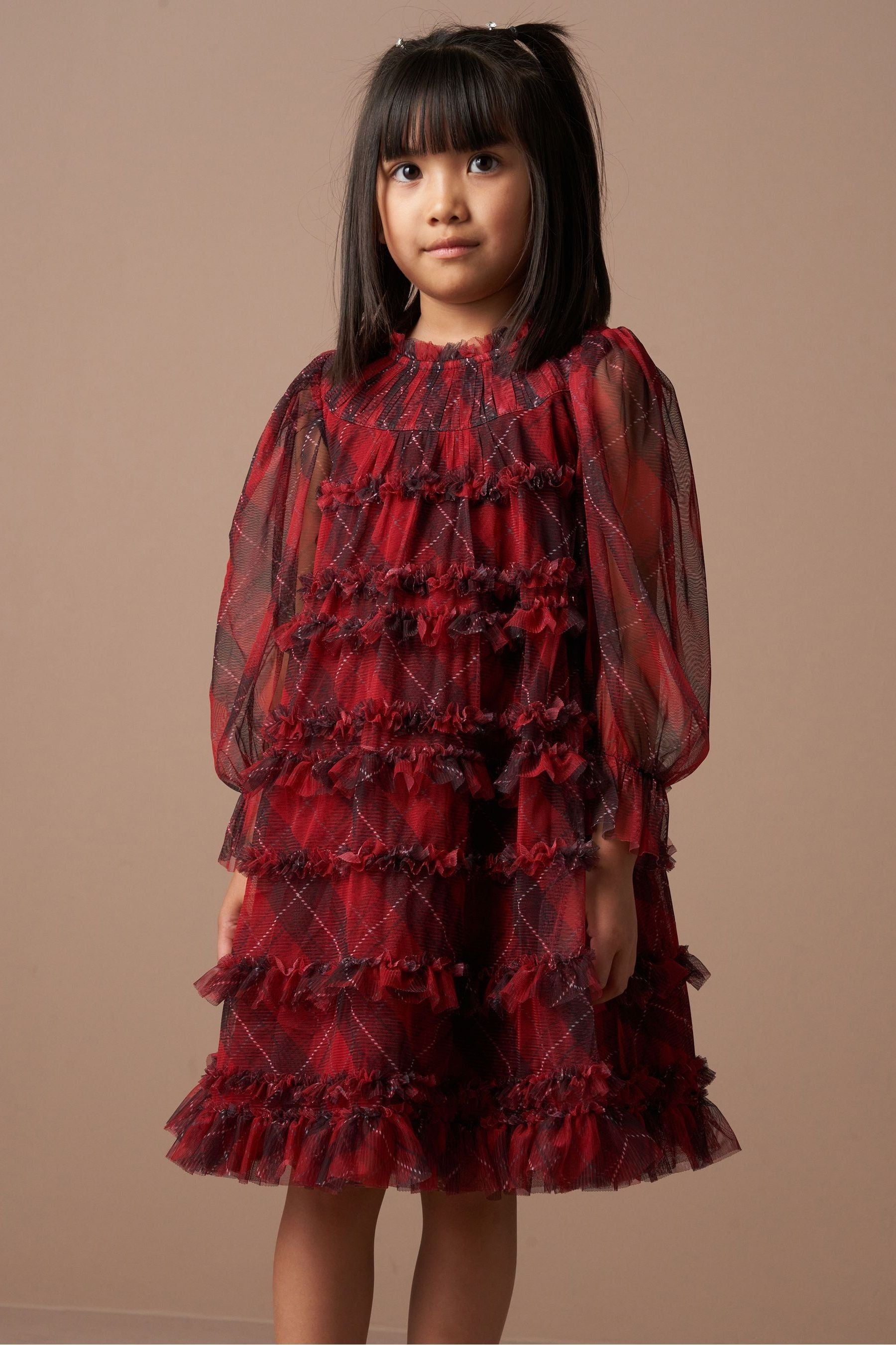 Angel & Rocket Red Juliana Tartan Mesh Dress