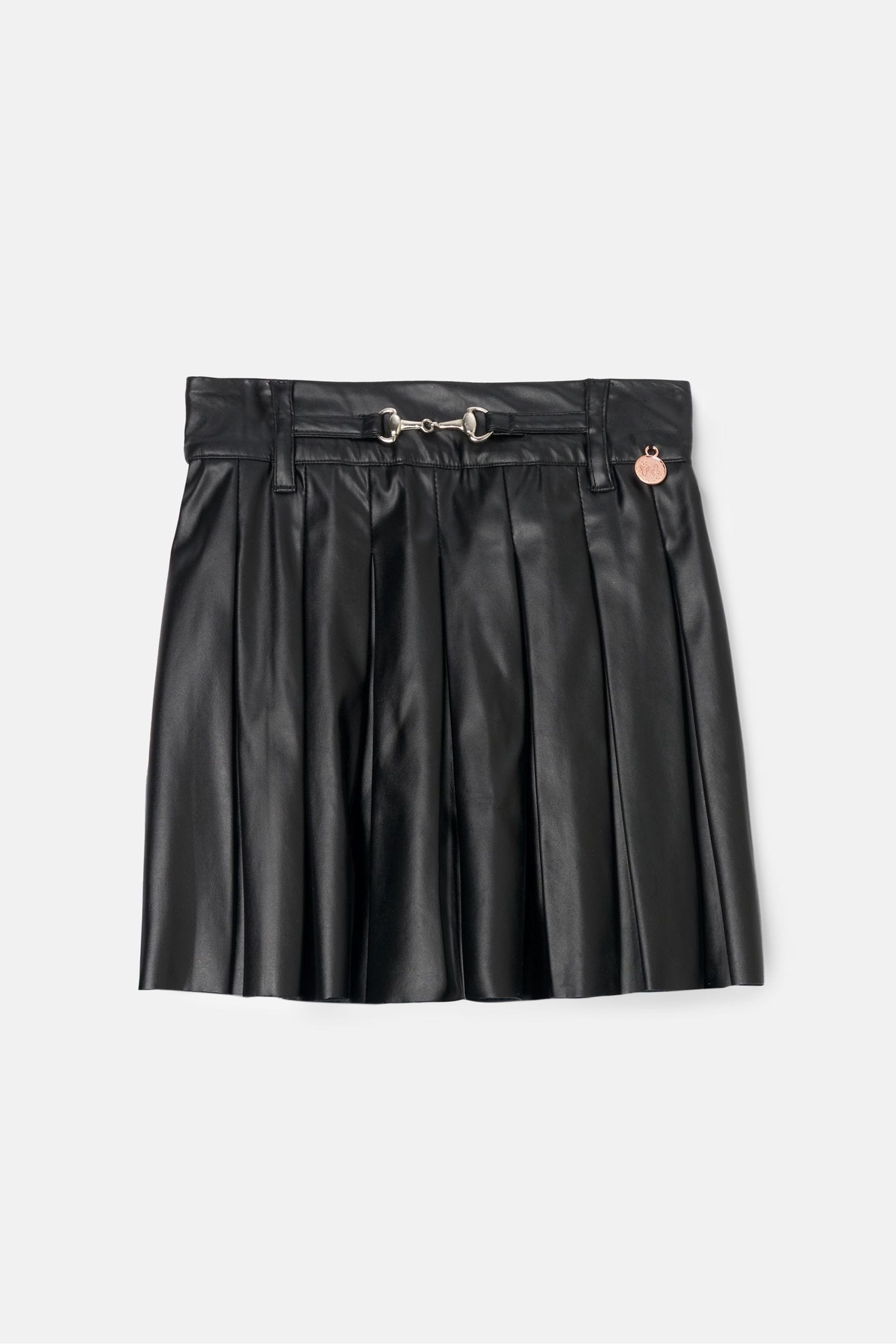 Black Angel & Rocket Lucile Leather Look Skirt