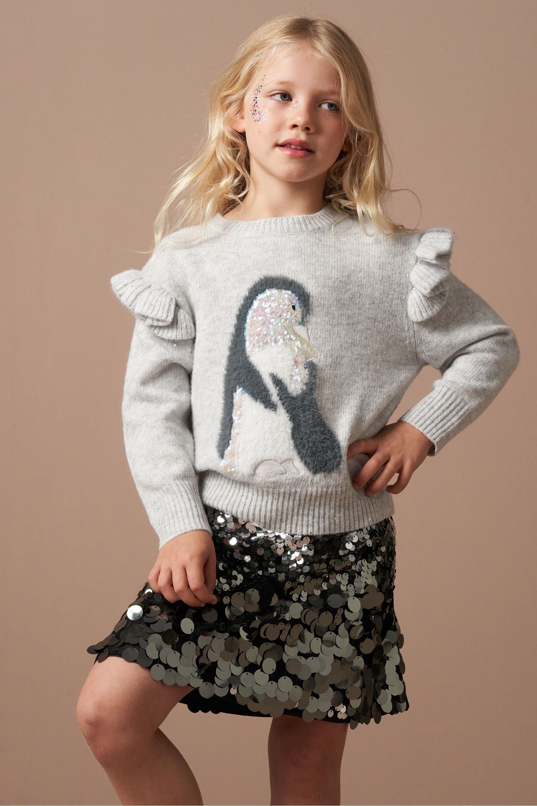 Angel & Rocket Grey Peggy Penguin Jumper