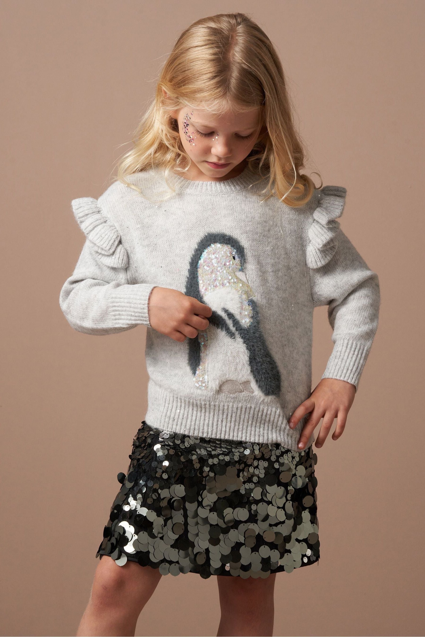 Angel & Rocket Grey Peggy Penguin Jumper