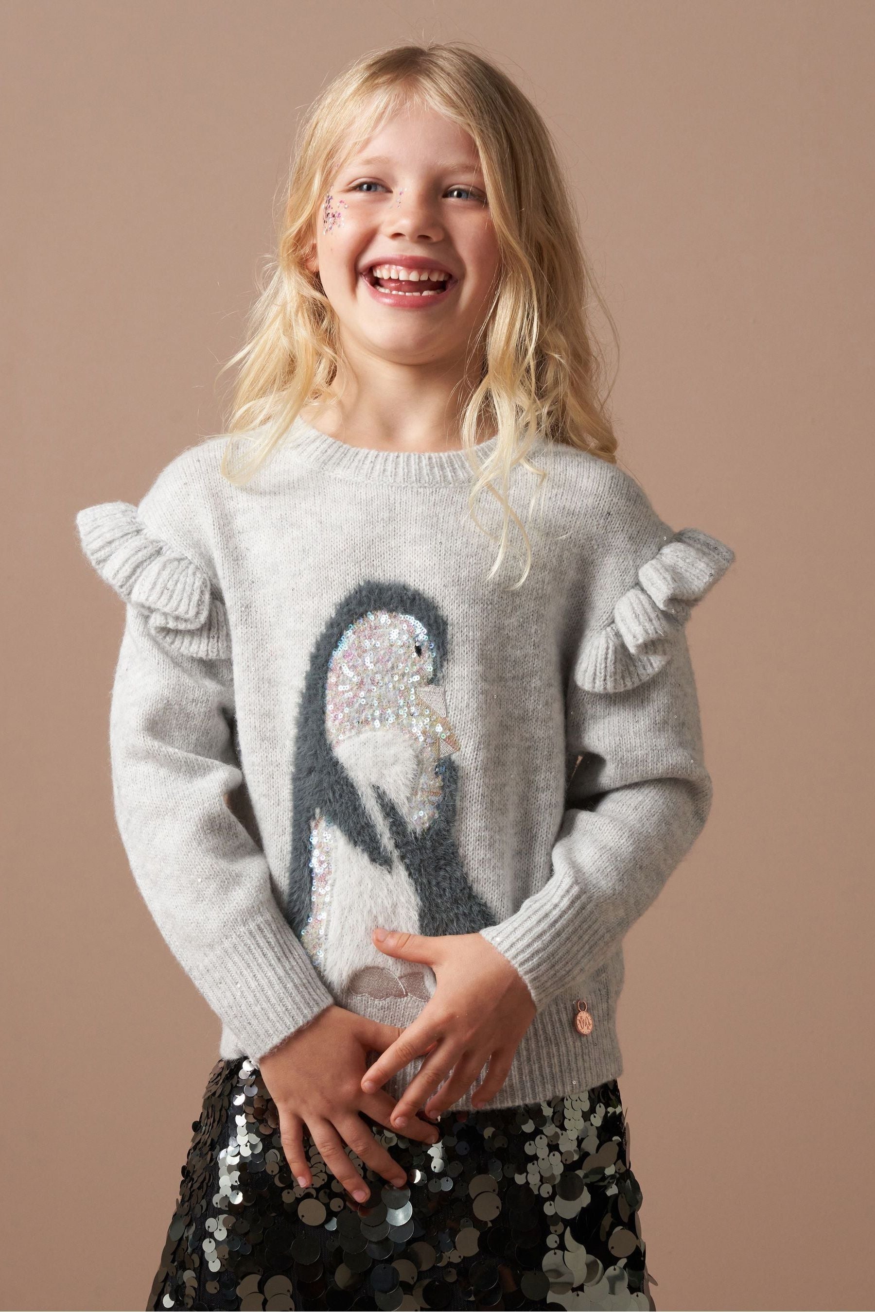 Angel & Rocket Grey Peggy Penguin Jumper