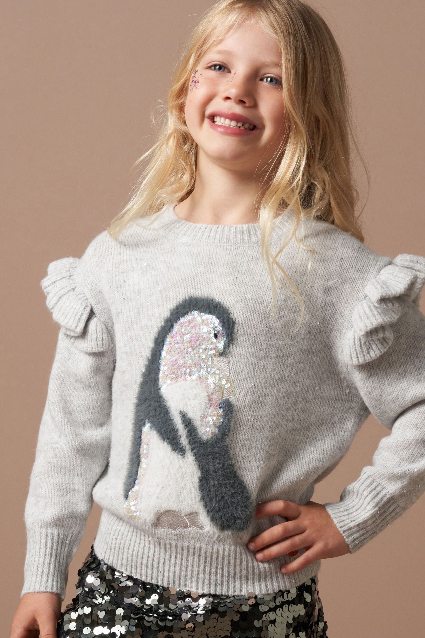 Angel & Rocket Grey Peggy Penguin Jumper