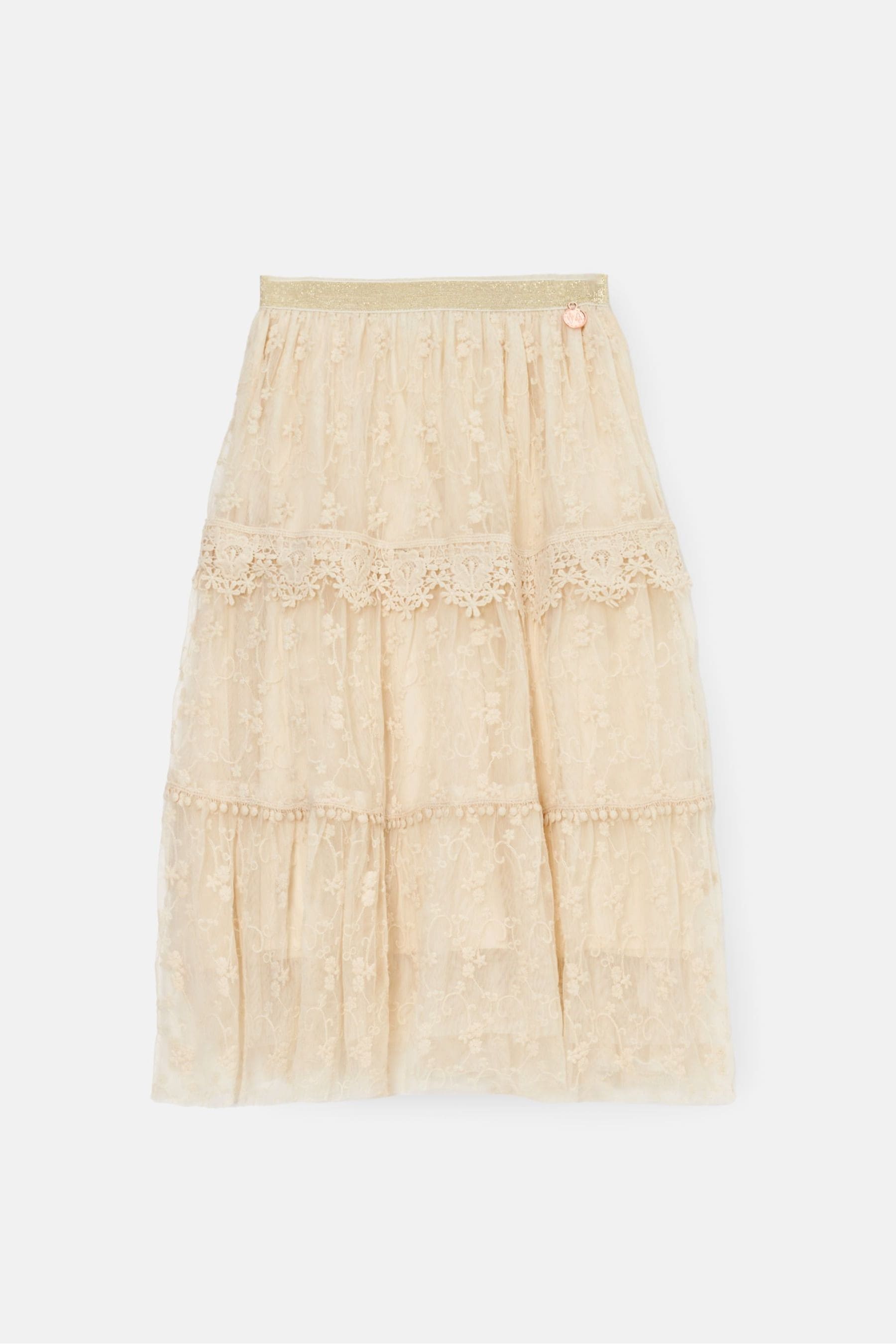 Angel & Rocket Natural Anya Lace Mesh Midi Skirt