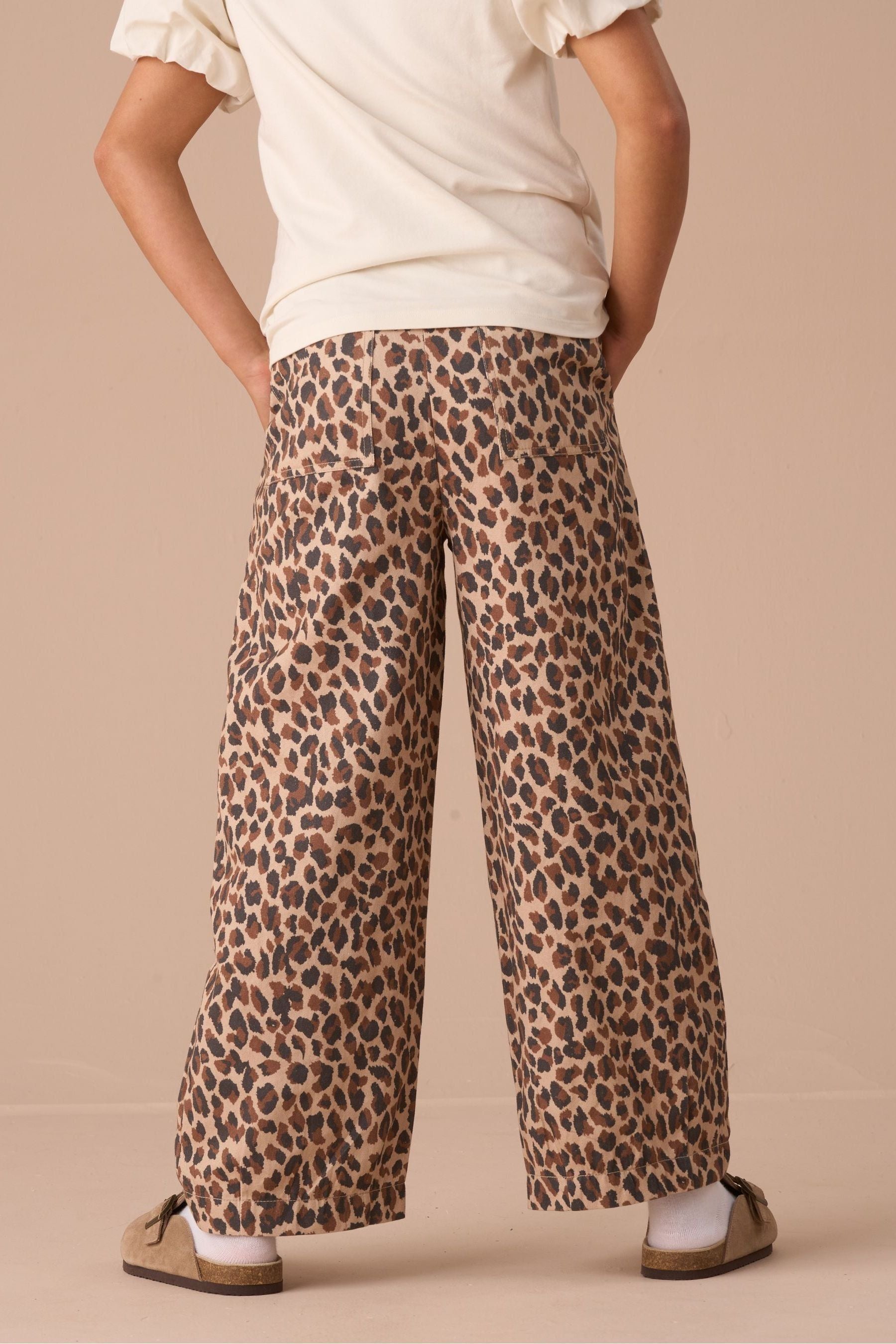 Angel & Rocket Brown Penny Leopard Twill Trousers