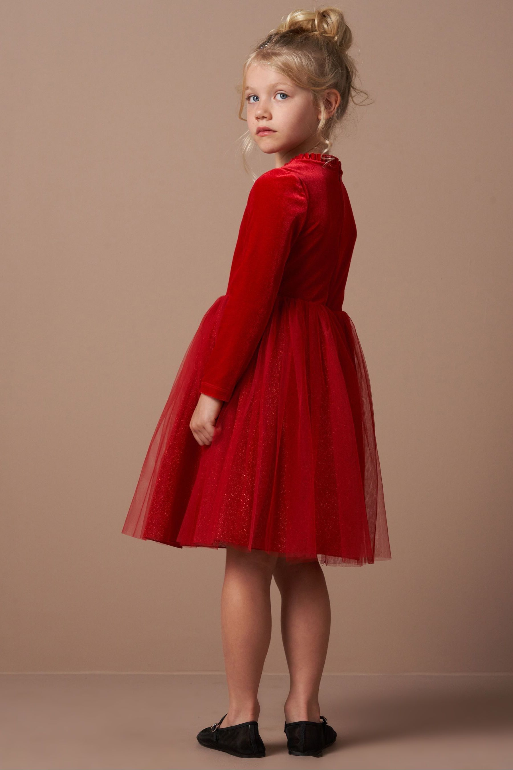 Red Angel & Rocket Elsie Velvet Tuelle Dress