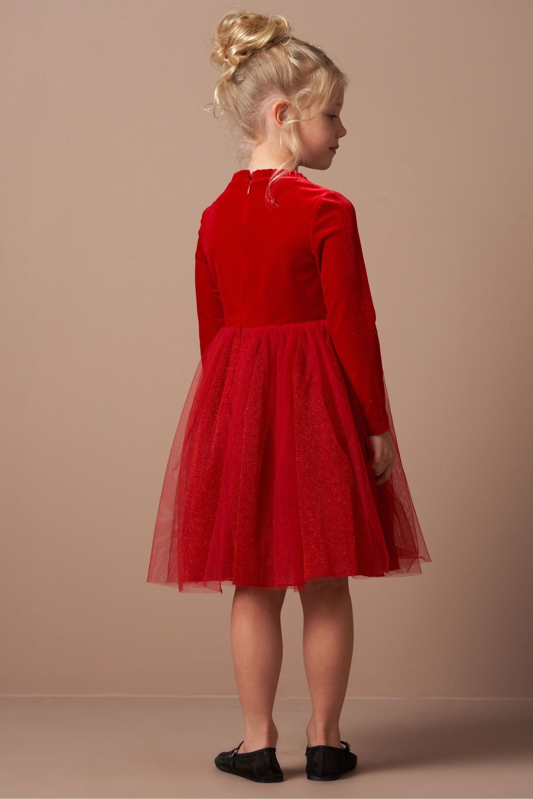 Red Angel & Rocket Elsie Velvet Tuelle Dress