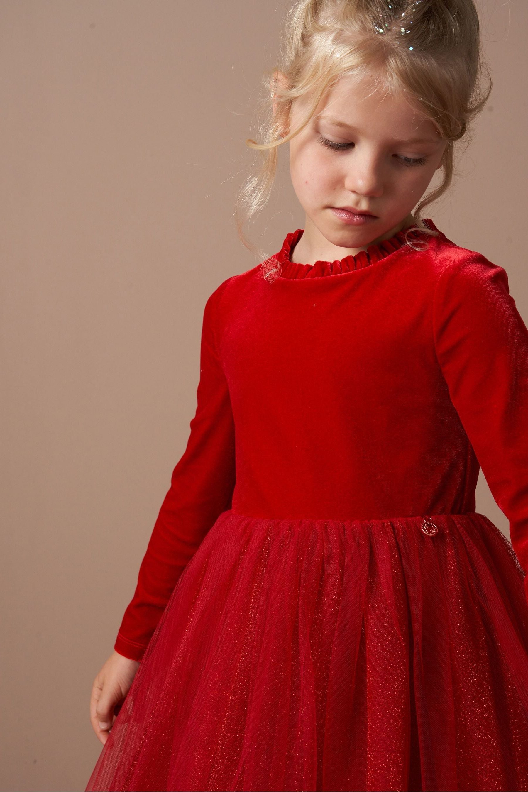 Red Angel & Rocket Elsie Velvet Tuelle Dress