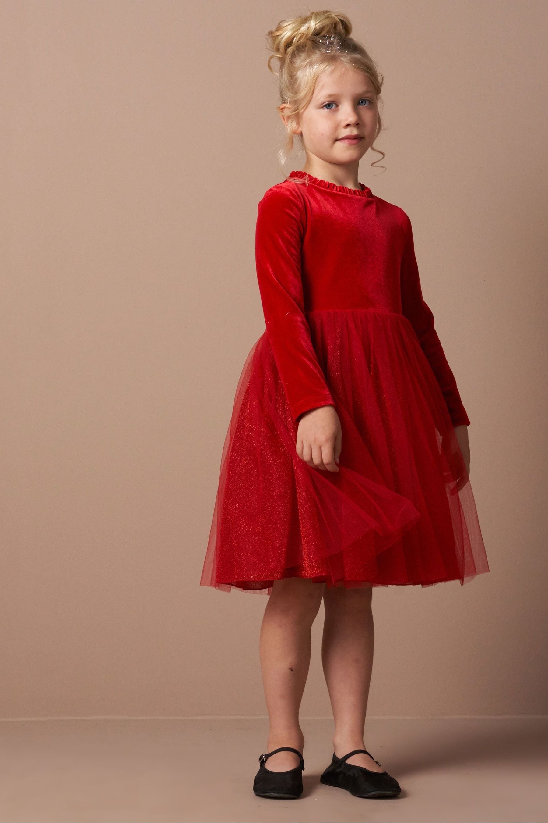 Red Angel & Rocket Elsie Velvet Tuelle Dress