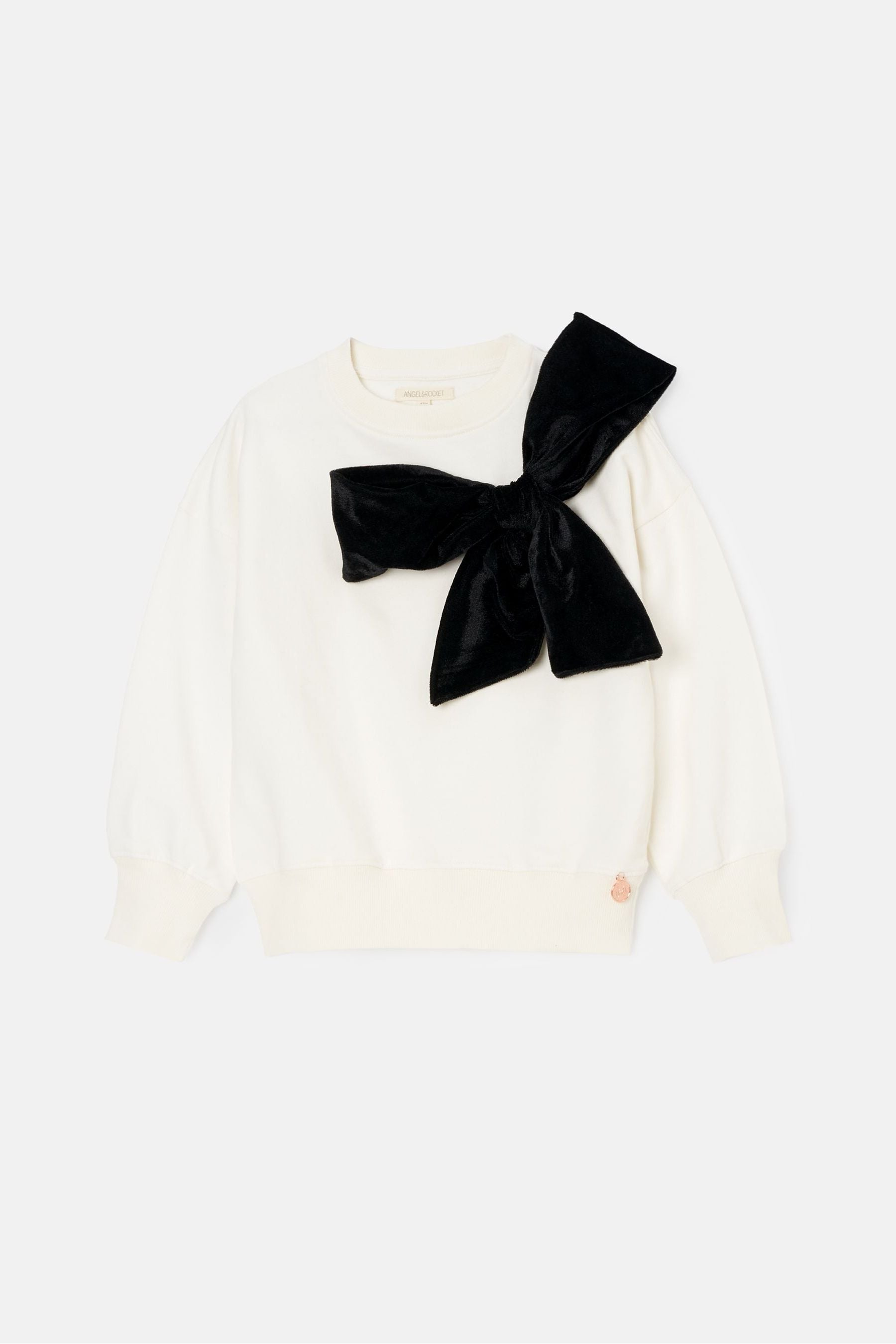 Angel & Rocket Natural Paige Velvet Bow Sweatshirt