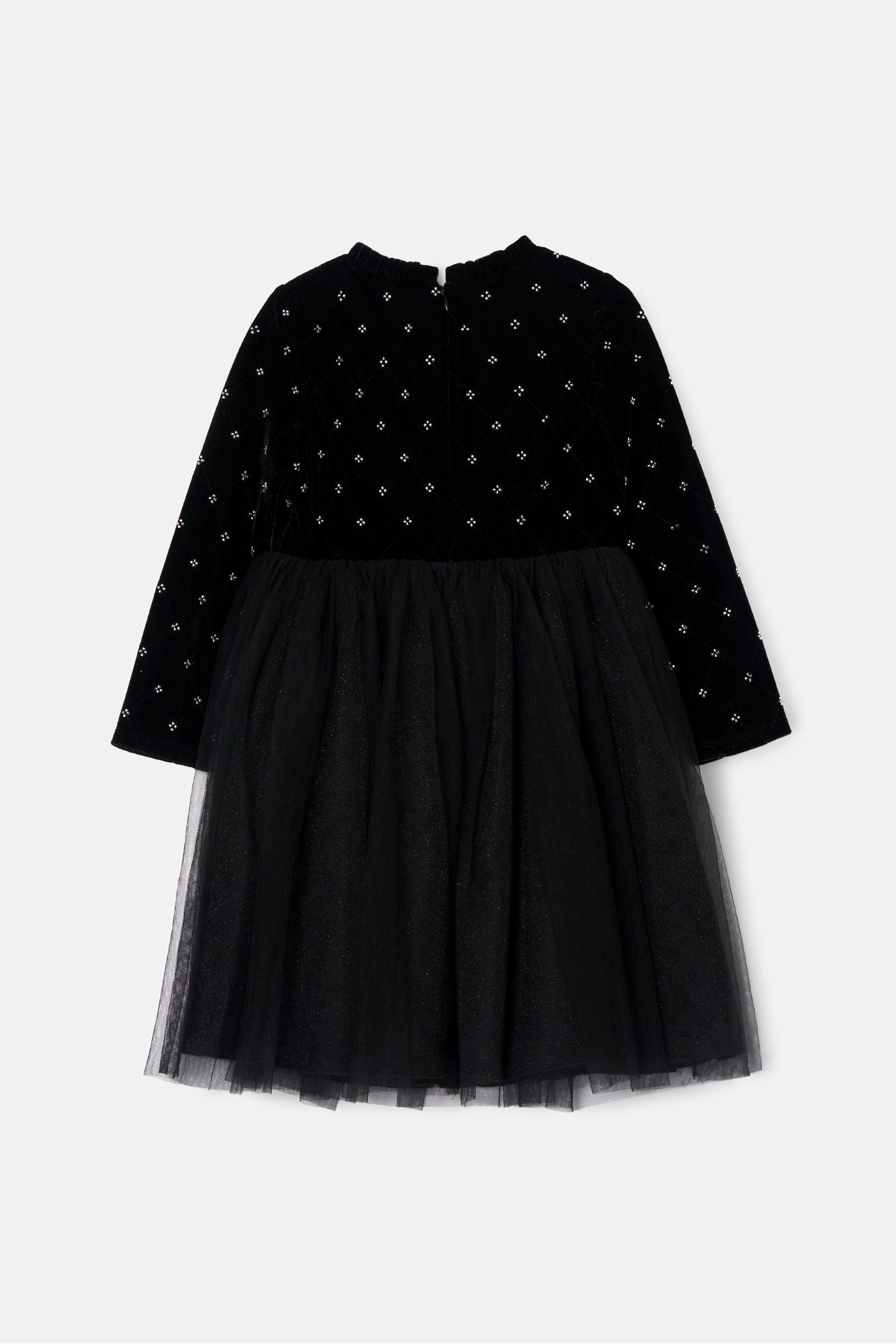 Black Angel & Rocket Elsie Beaded Velvet Tuelle Dress