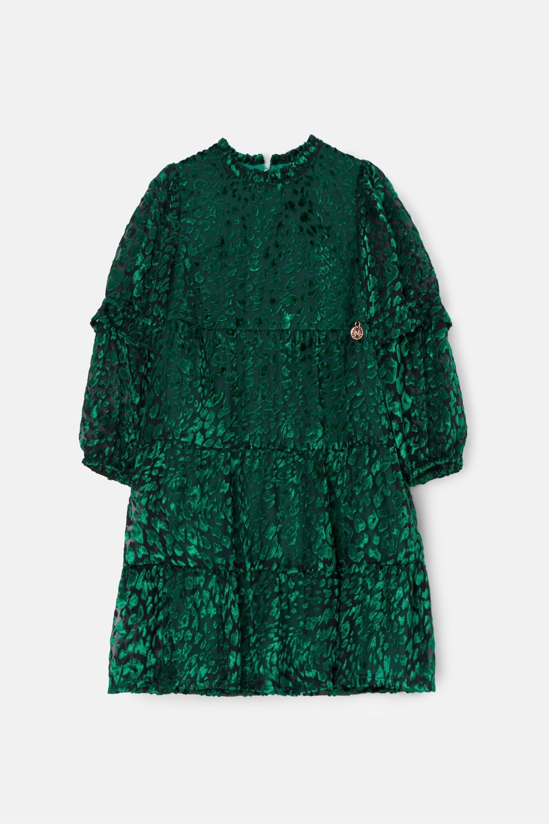 Green Angel & Rocket Poppy Devore Velvet Dress