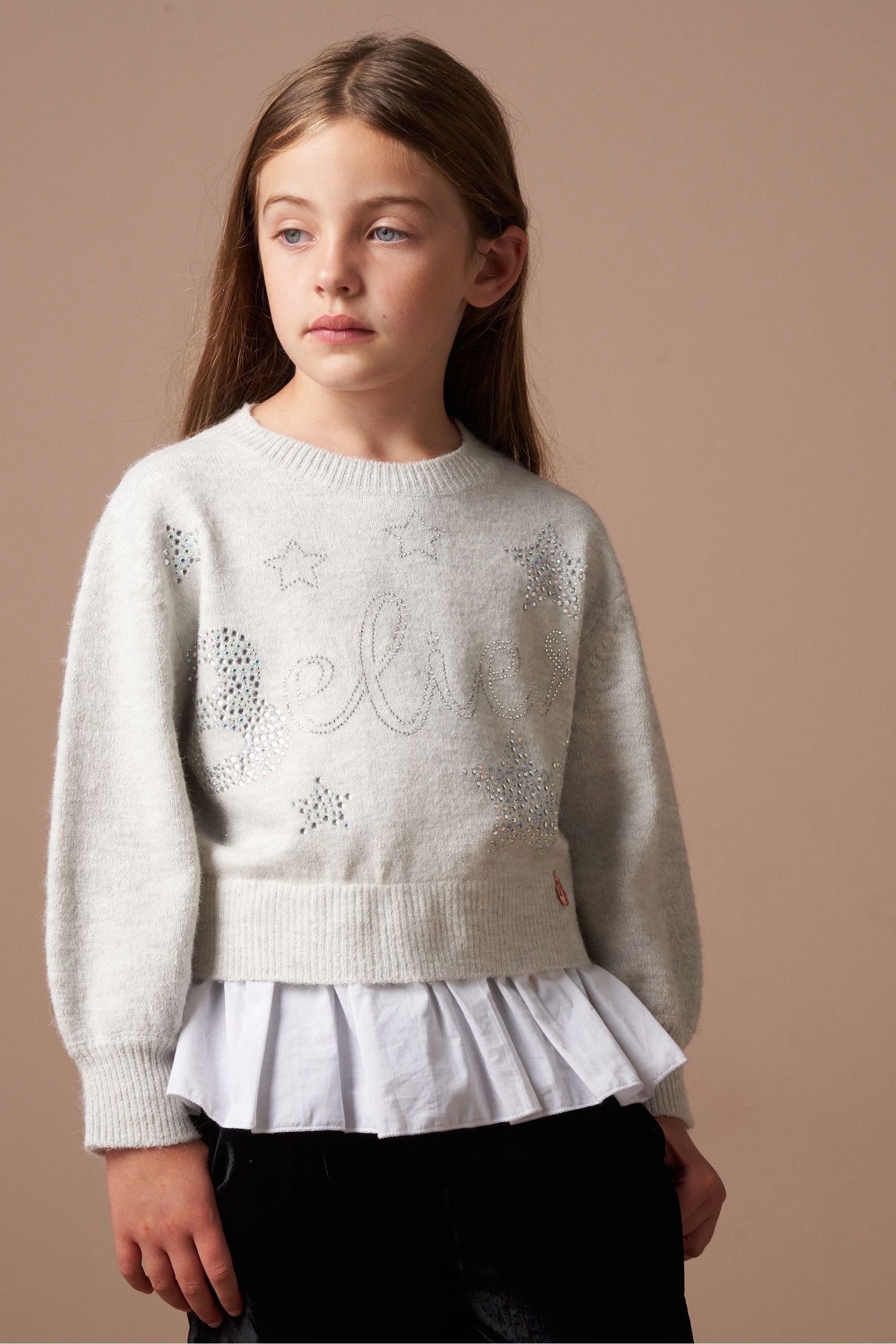 Angel & Rocket Grey Esther Believe Sparkle Jumper