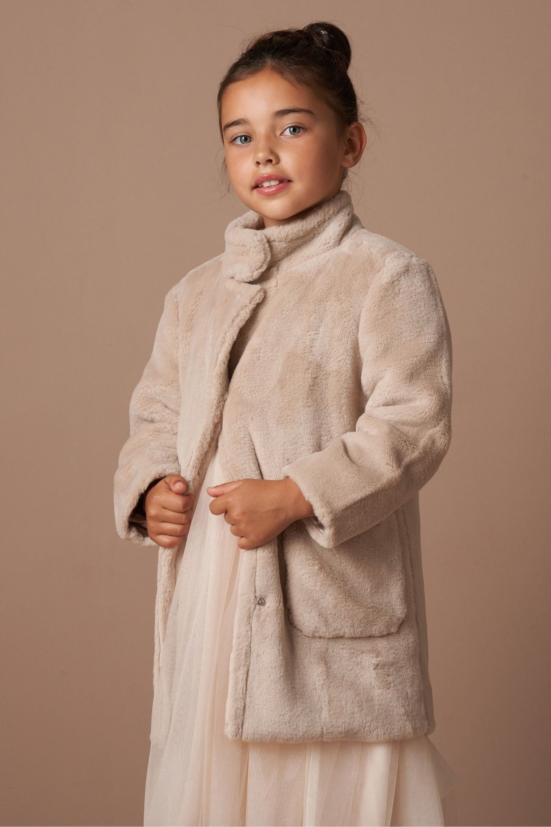 Angel & Rocket Natural Briar Taupe Fur Coat