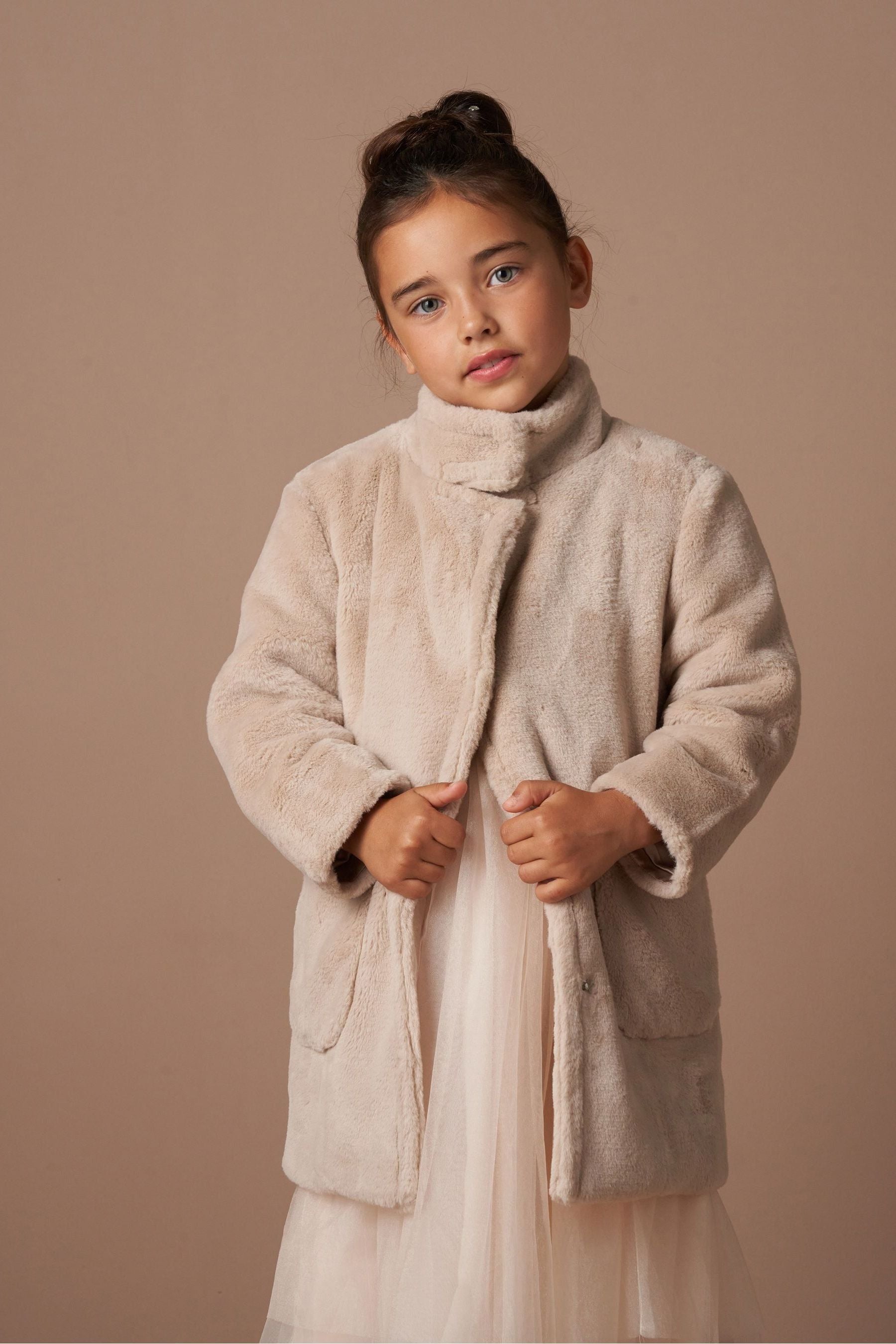 Angel & Rocket Natural Briar Taupe Fur Coat