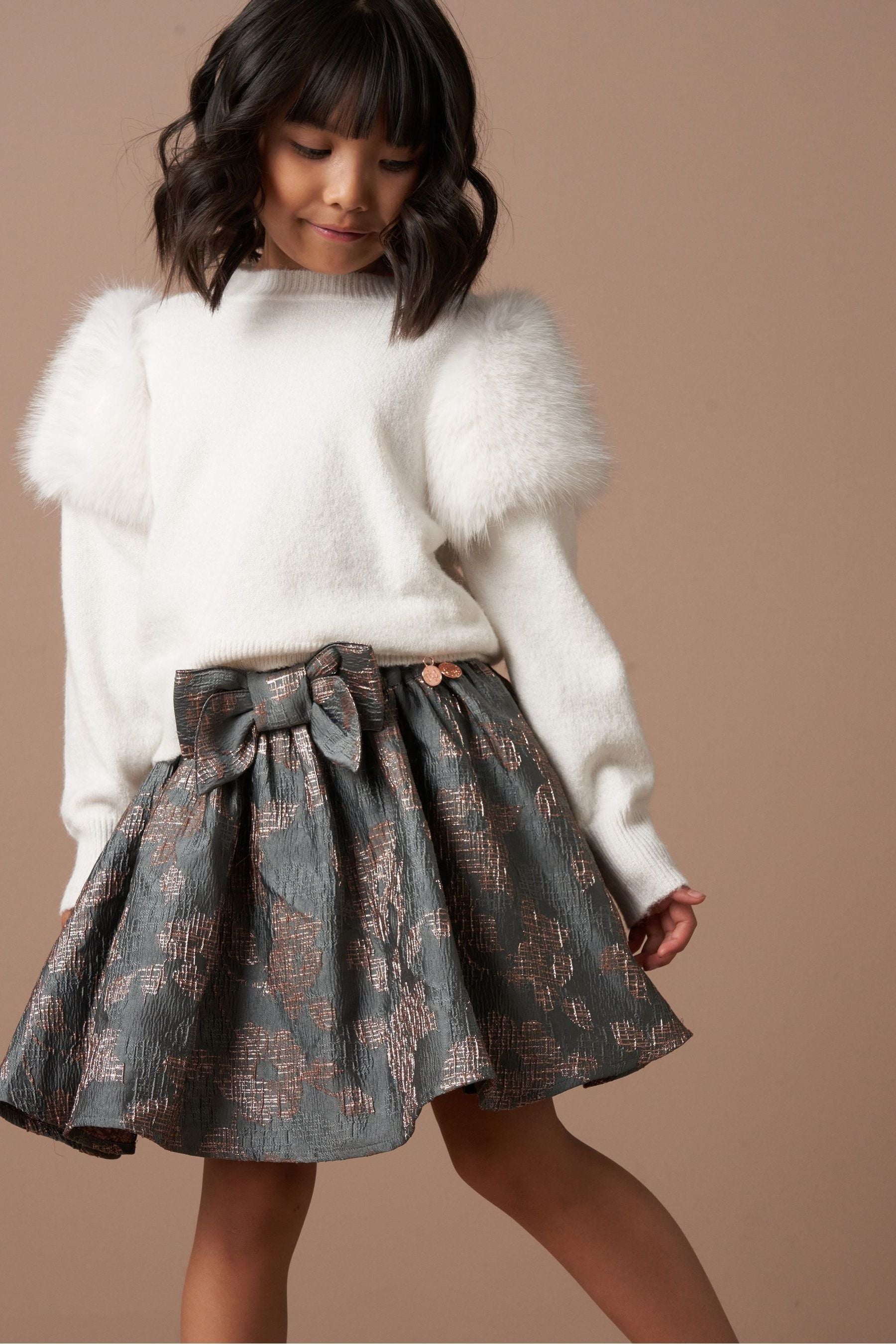 Angel & Rocket Silver Etta Jacquard Skirt