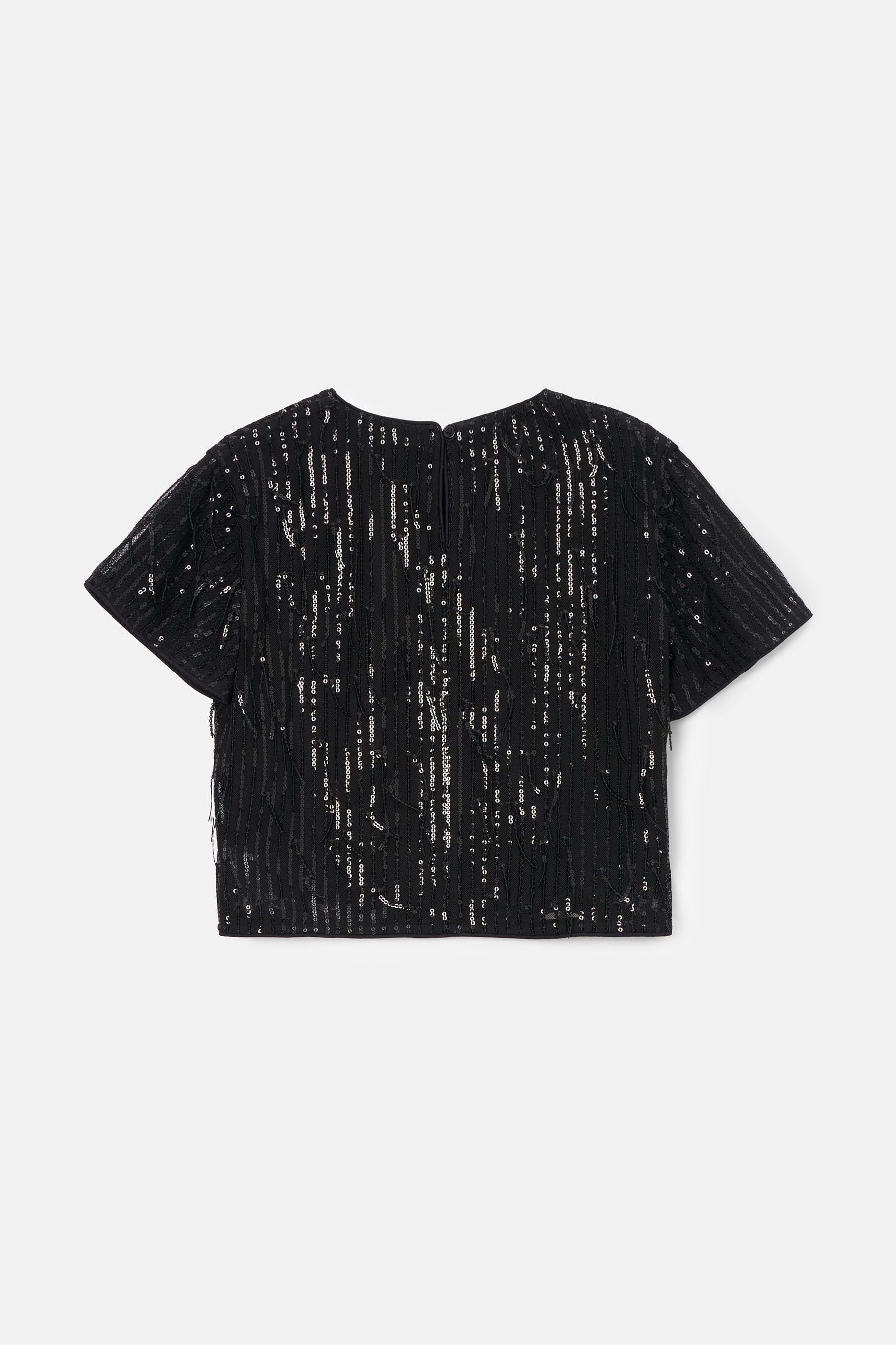 Angel & Rocket Black Sadie Tassel Sequin Top