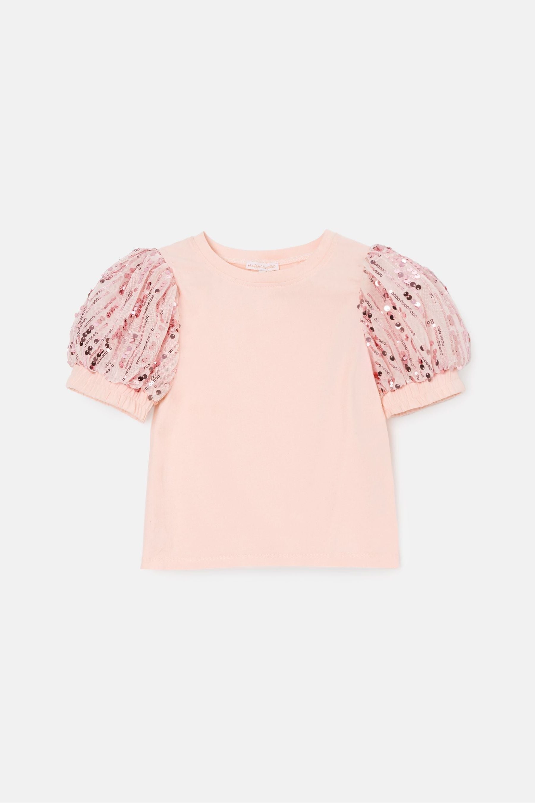 Angel & Rocket Pink Freya Pink Sequin Sleeve T-Shirt