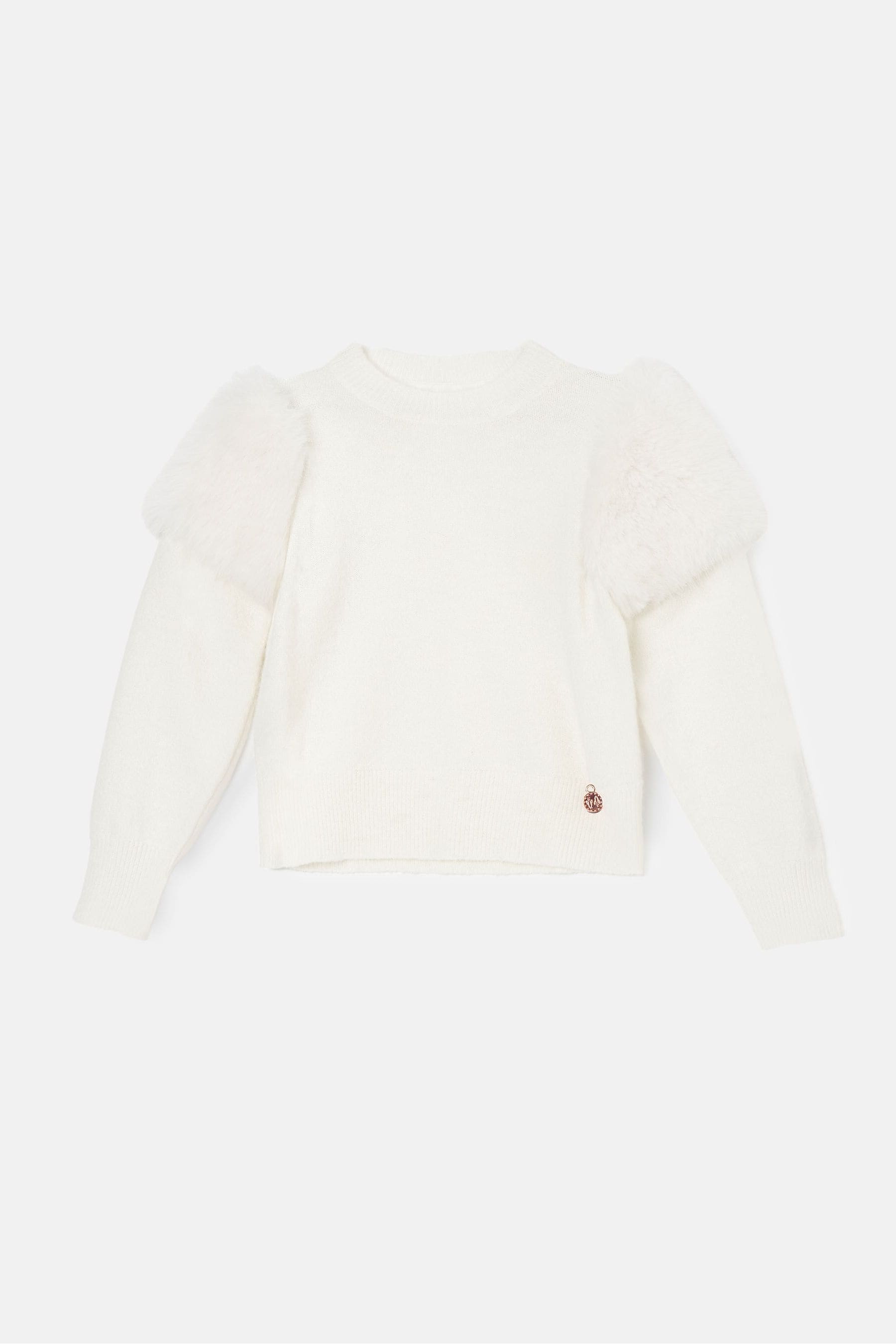 Angel & Rocket Cream Suzanna Faux Fur Sleeve Jumper