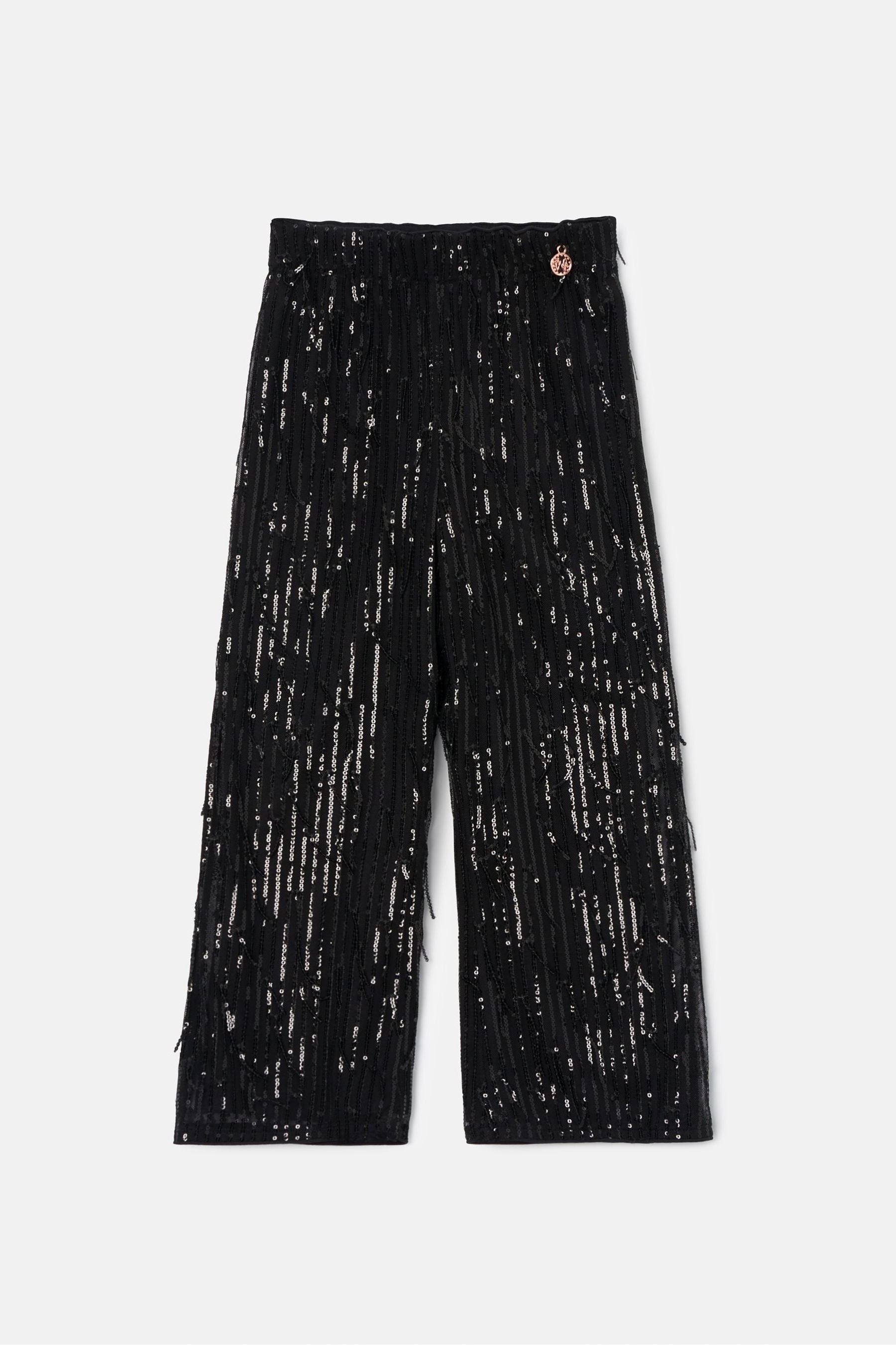 Angel & Rocket Black Sadie Tassel Sequin Trousers