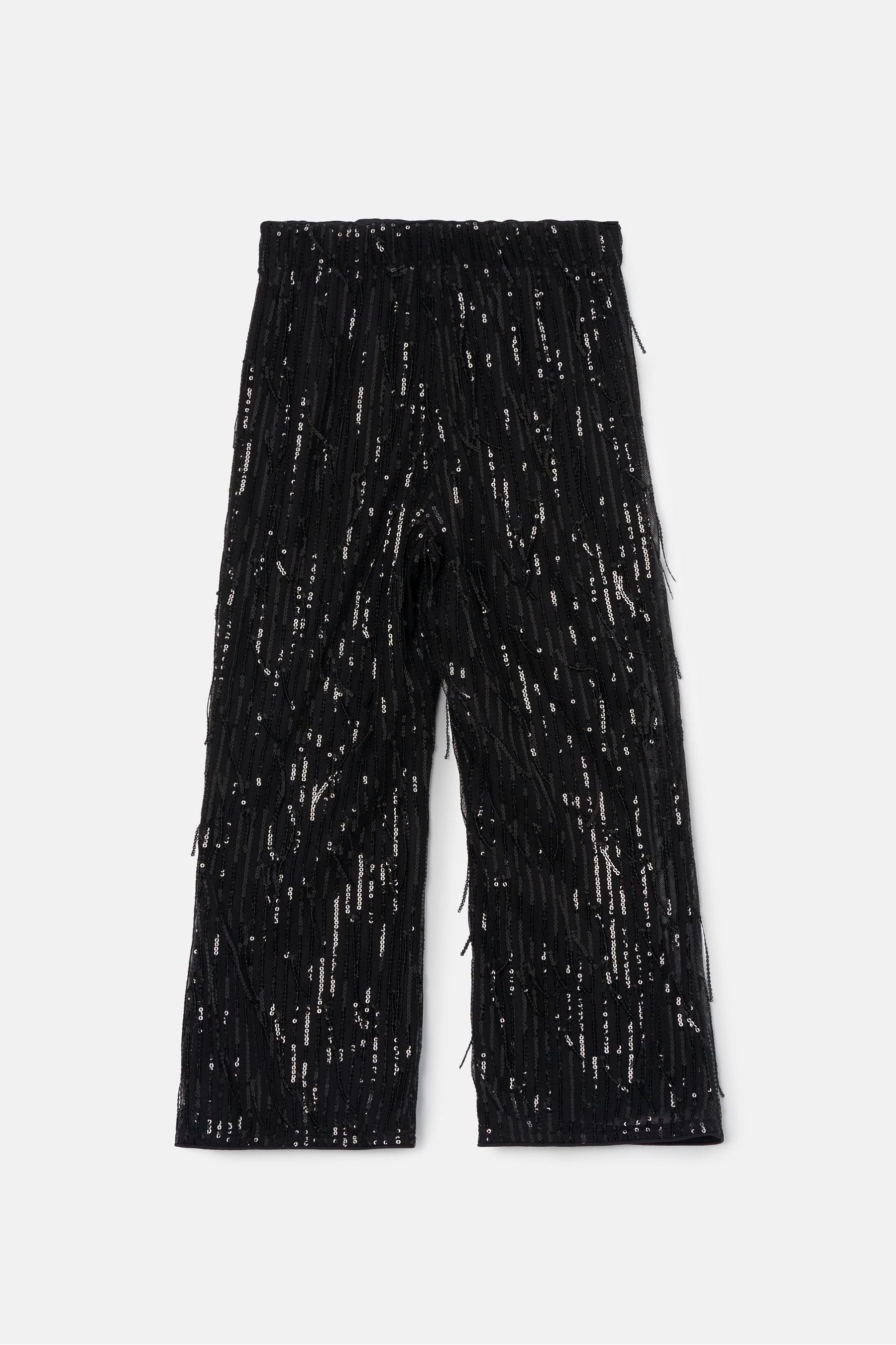 Angel & Rocket Black Sadie Tassel Sequin Trousers