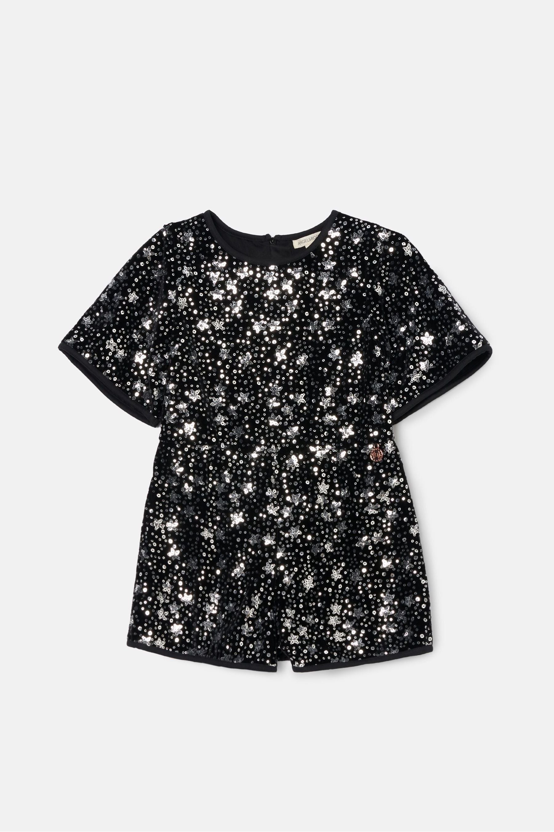 Angel & Rocket Black Nova Sequin Playsuit