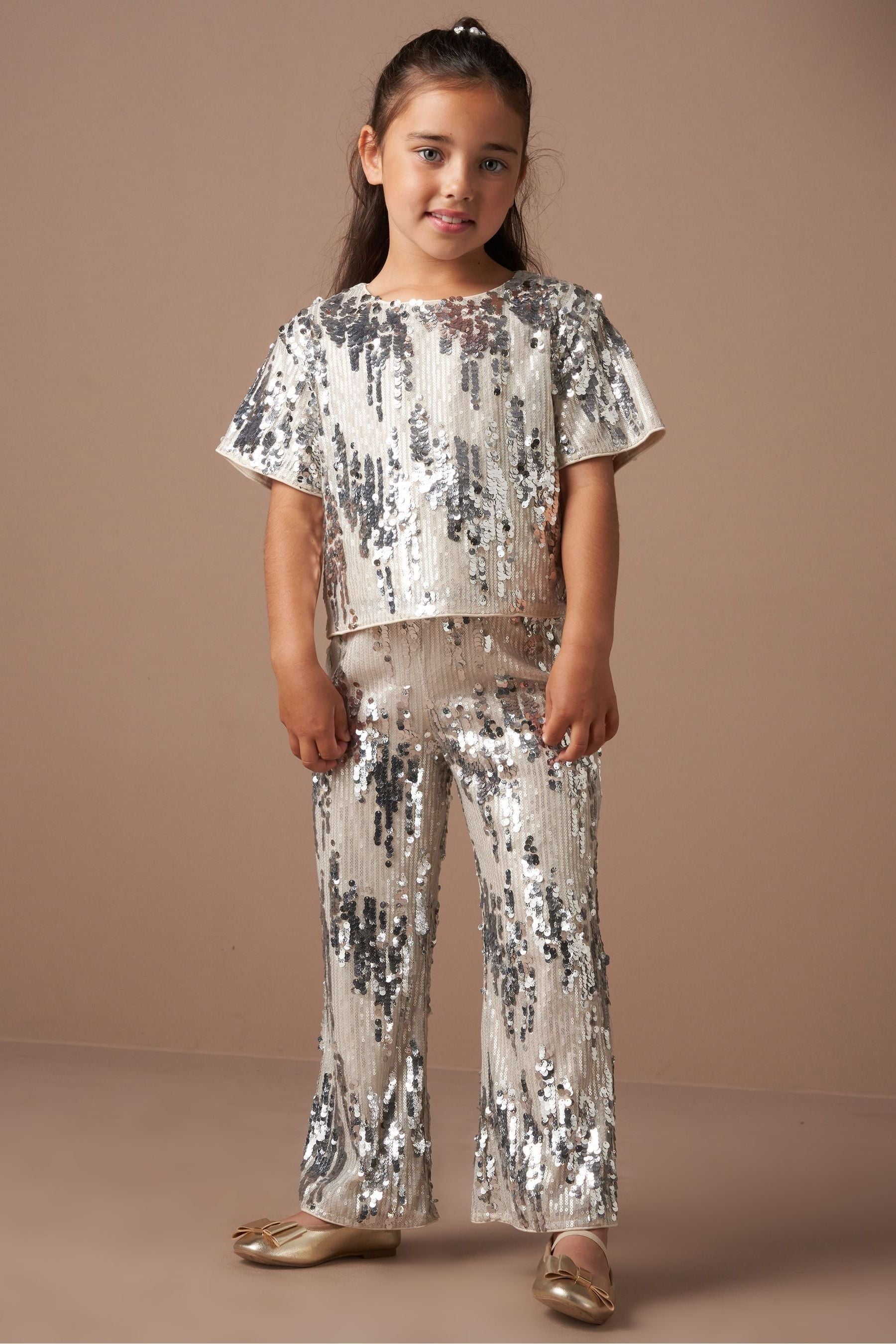 Angel & Rocket Silver Sadie Sequin Top