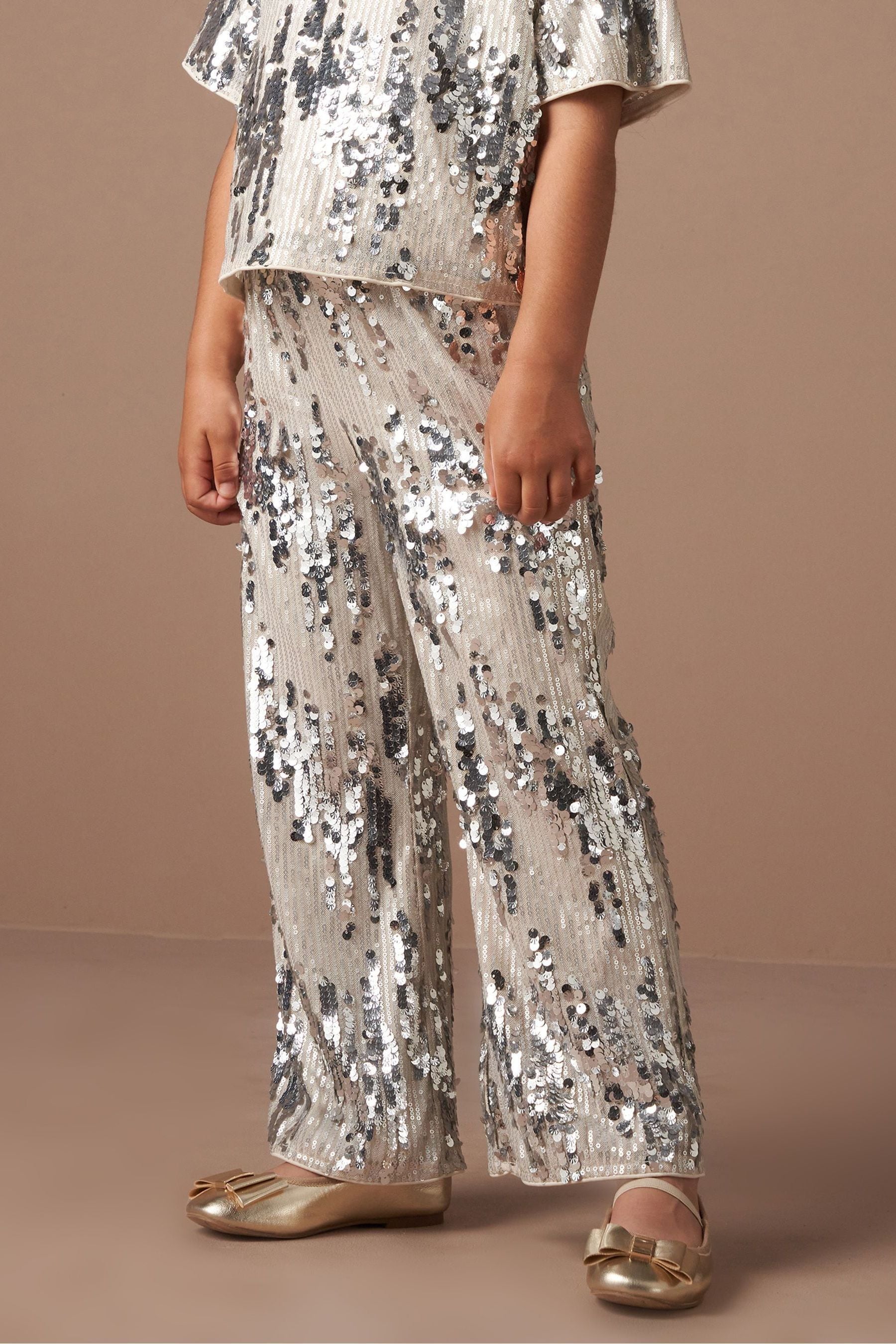 Angel & Rocket Silver Sadie Sequin Trousers