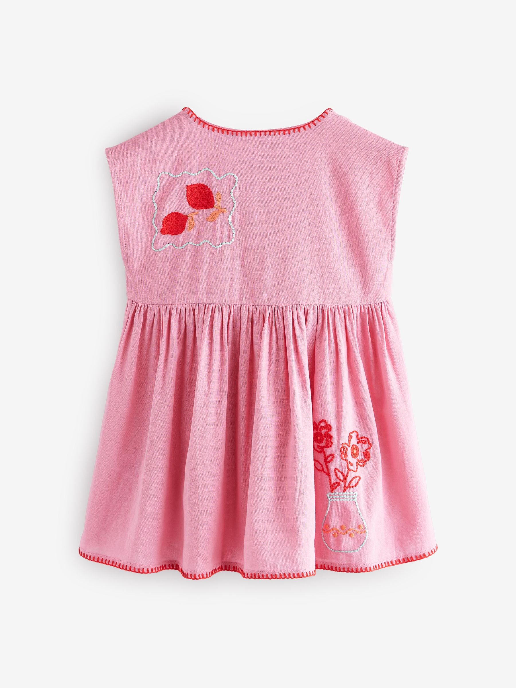 Pink 100% Cotton Button Through Dress (3mths-10yrs)