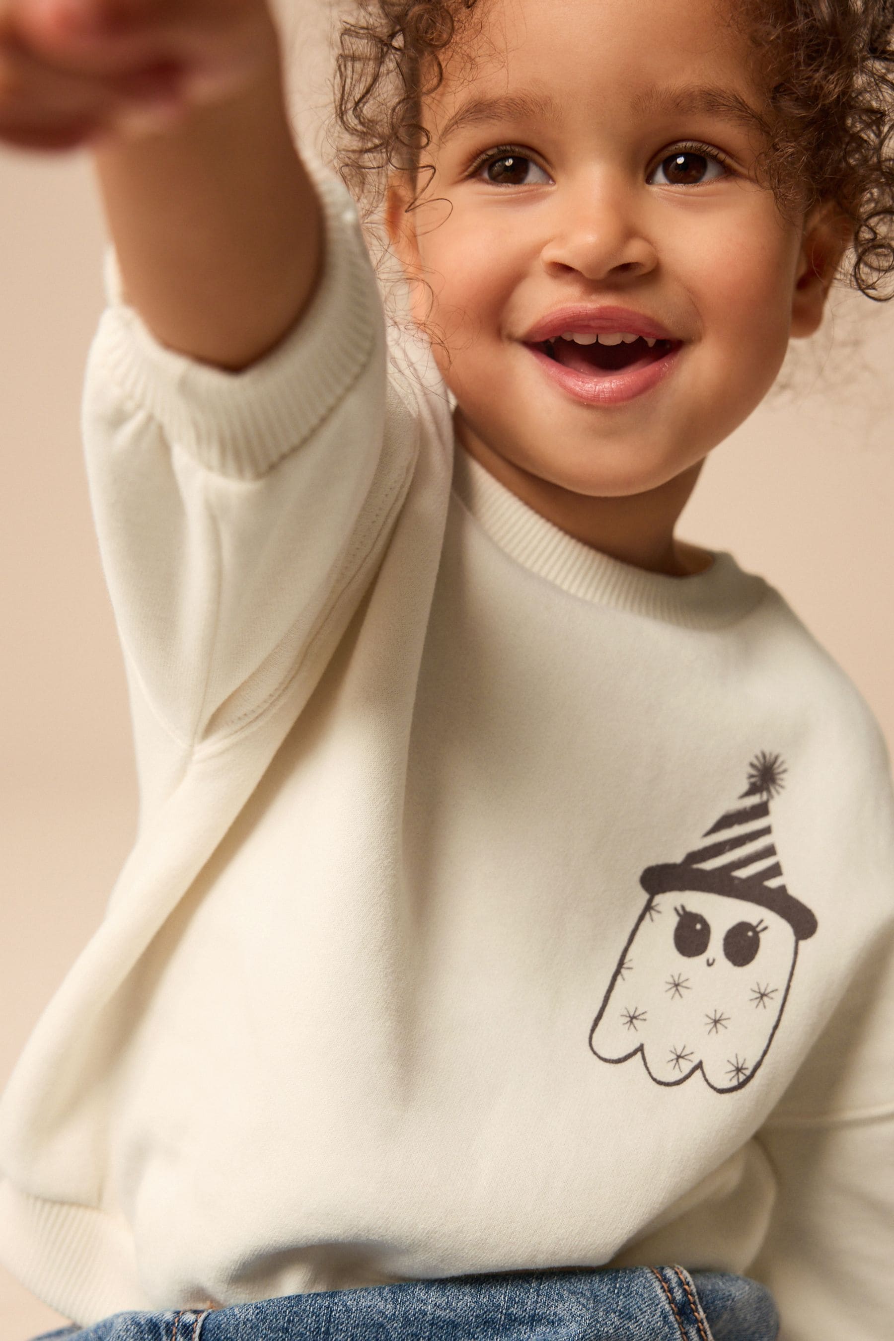 White Halloween Crew Sweatshirt (3mths-7yrs)