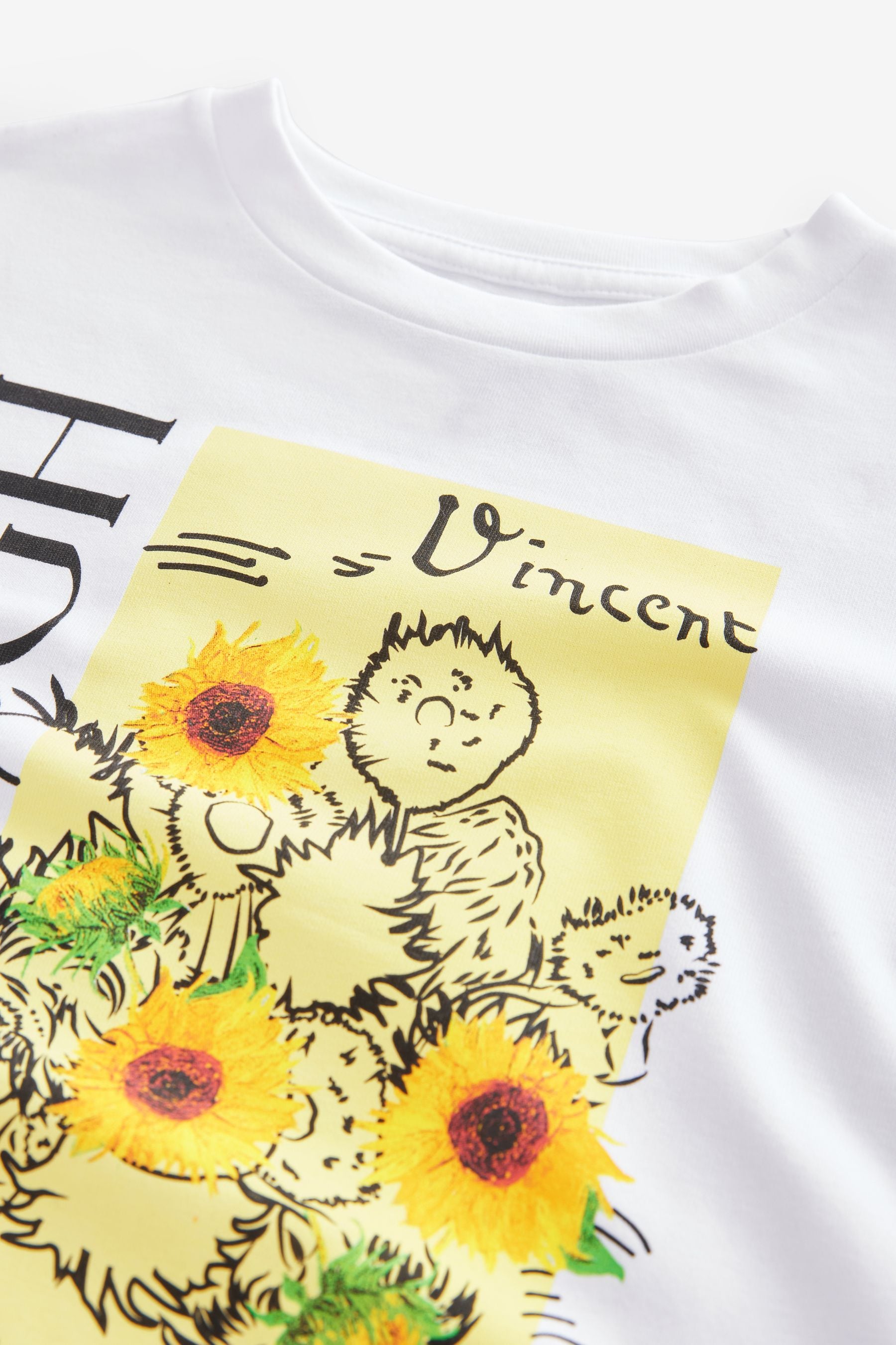 Ecru White Oversized Van Gogh Artist License 100% Cotton T-Shirt (3-16yrs)